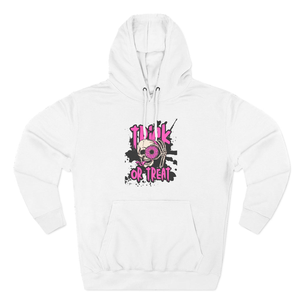 Trick Or Treat Skull Three-Panel Fleece Hoodie