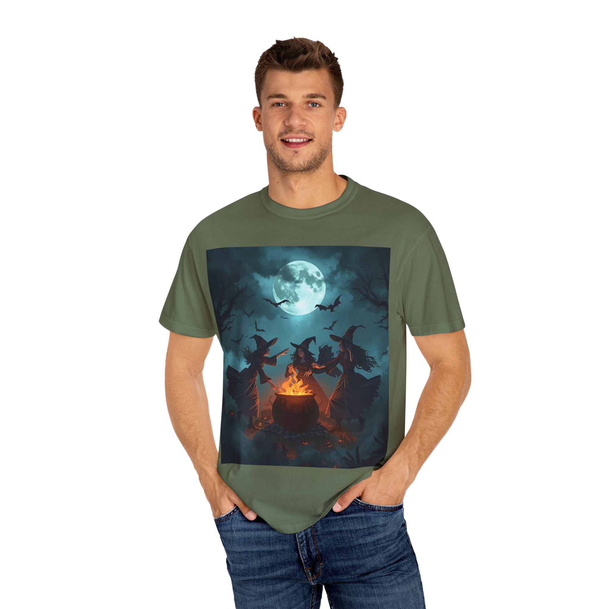 Spooky Halloween T-Shirt, Witchy Vibes Shirt, Unisex Spooky Tee, Halloween Costume Top, Witch Cauldron Graphic Shirt