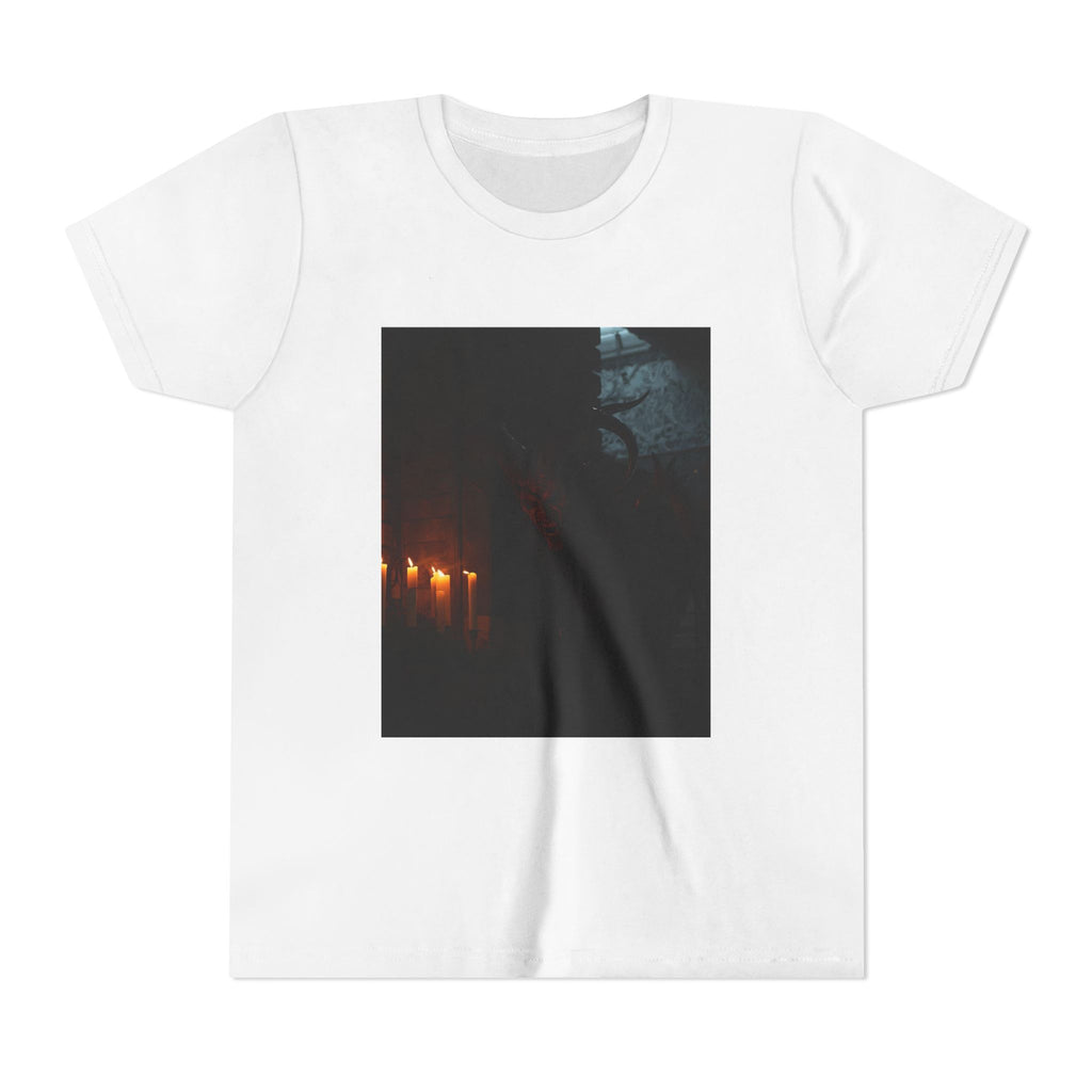 Spooky Halloween Pumpkin Shadow Youth Short Sleeve Tee