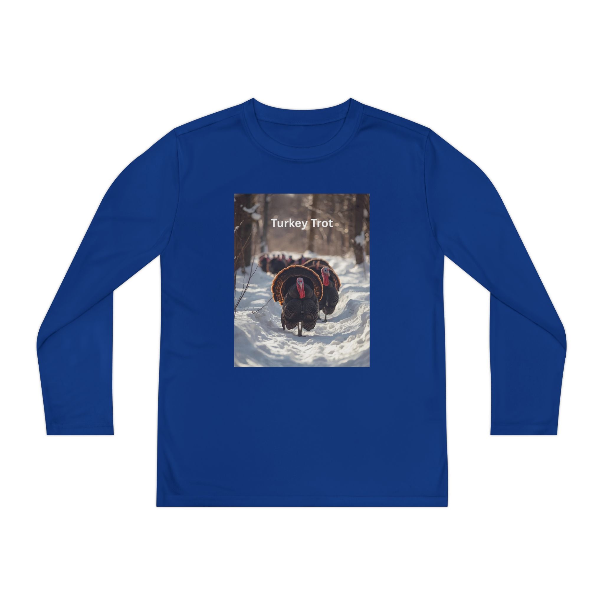 Youth Long Sleeve Turkey Trot Tee, Thanksgiving Shirt, Kids Running Shirt, Fall Apparel, Holiday Graphic Tee, Gift for Young Athletes