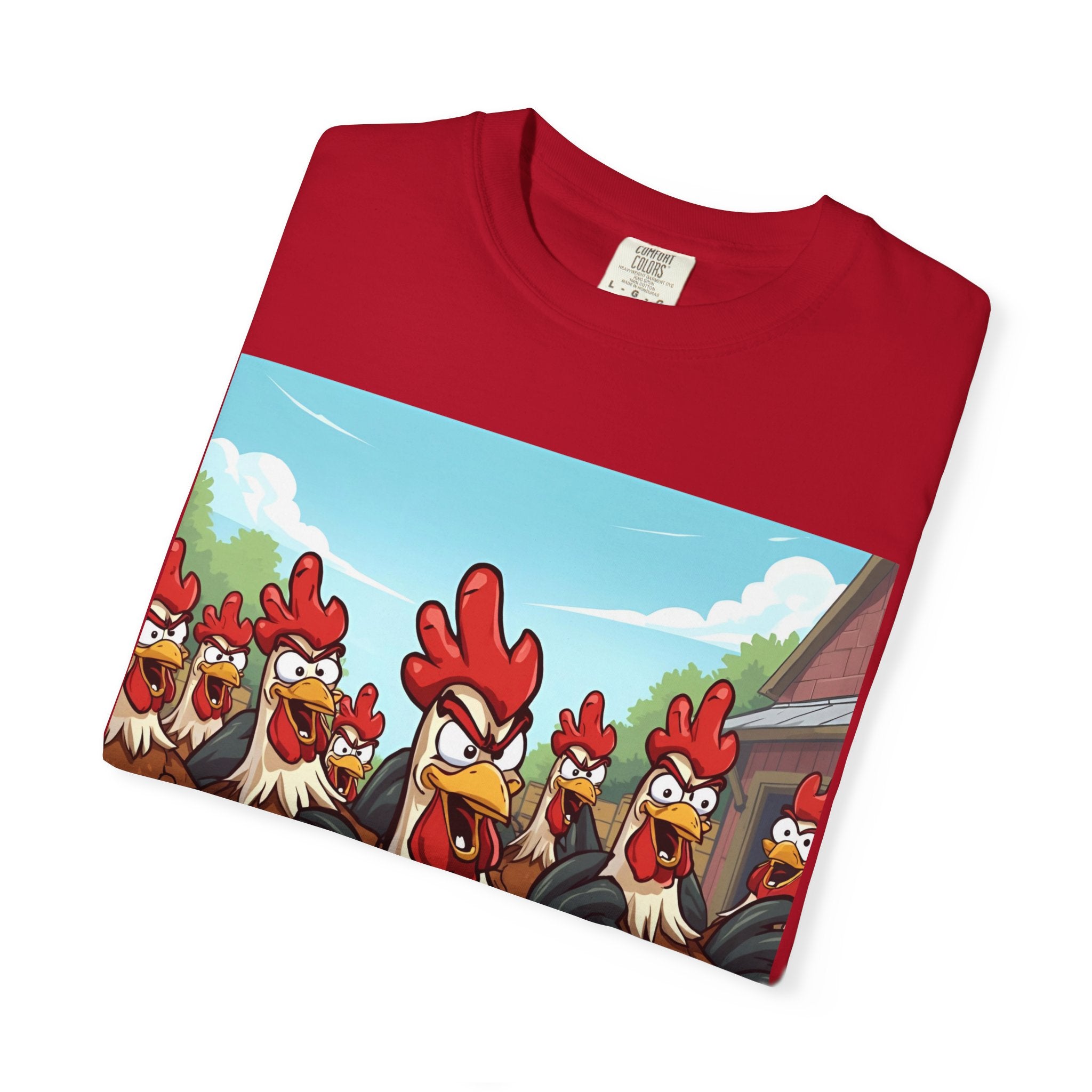 Funny Chicken Graphic Tee, Animated Rooster Shirt, Quirky Farm Animal Apparel, Gift for Chicken Lovers, Casual Wear for All