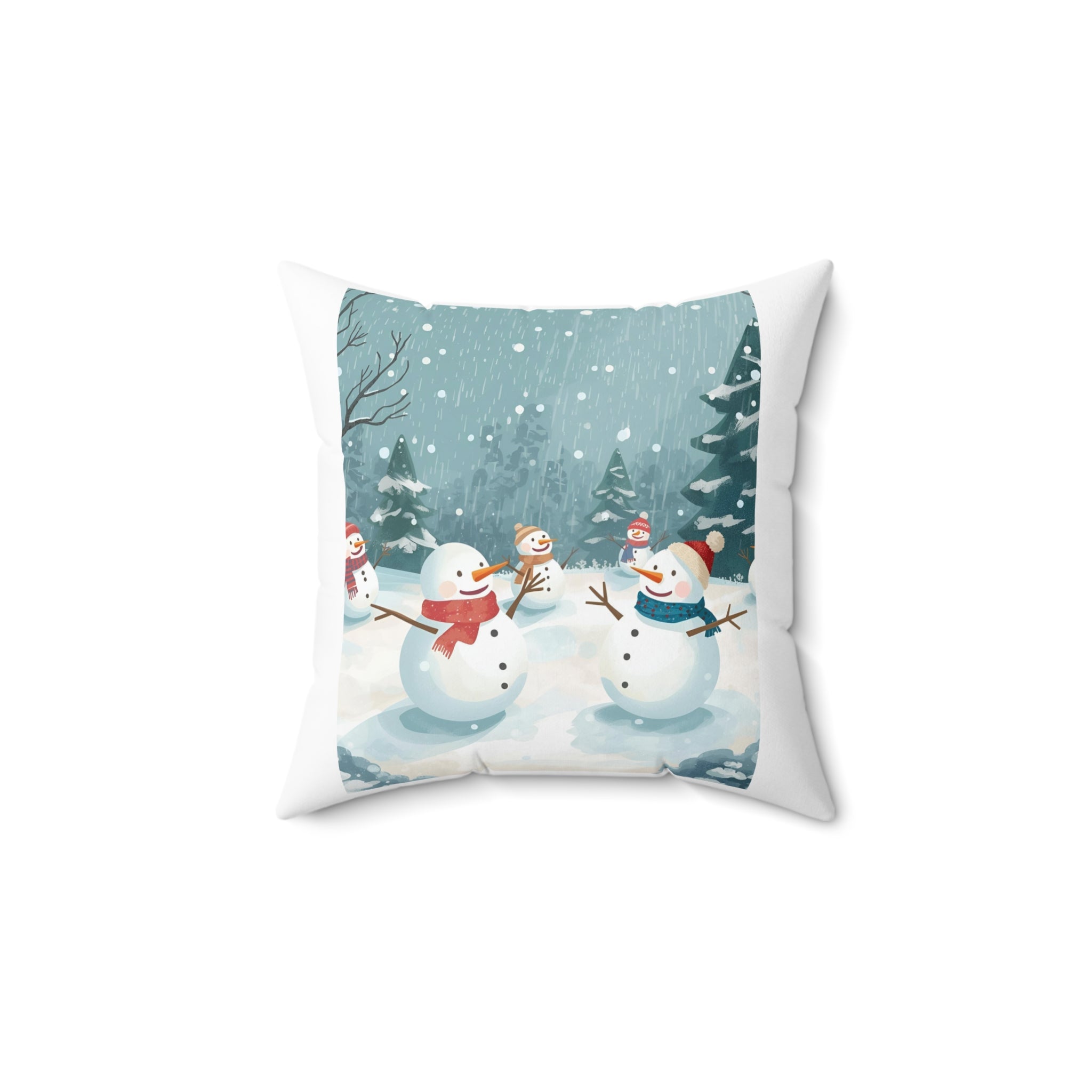 Snowman Holiday Pillow, Festive Winter Decor, Christmas Cushion, Cozy Home Gift, Seasonal Throw Pillow
