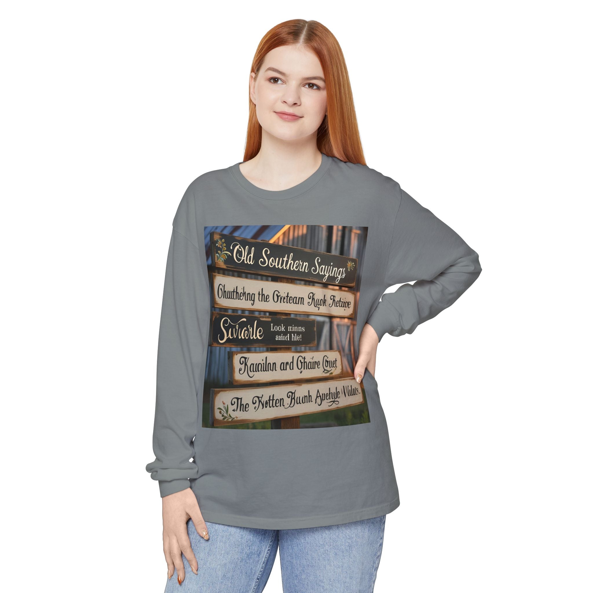 Old Southern Saying Crossings Long Sleeve Tee, Casual Wear, Gift for Southerners, Rustic Style Shirt, Unique Southern Culture Apparel