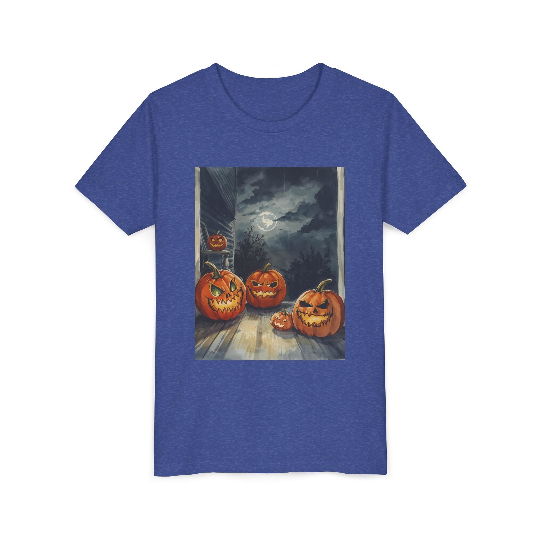 Halloween Pumpkin Scary Youth Short Sleeve Tee