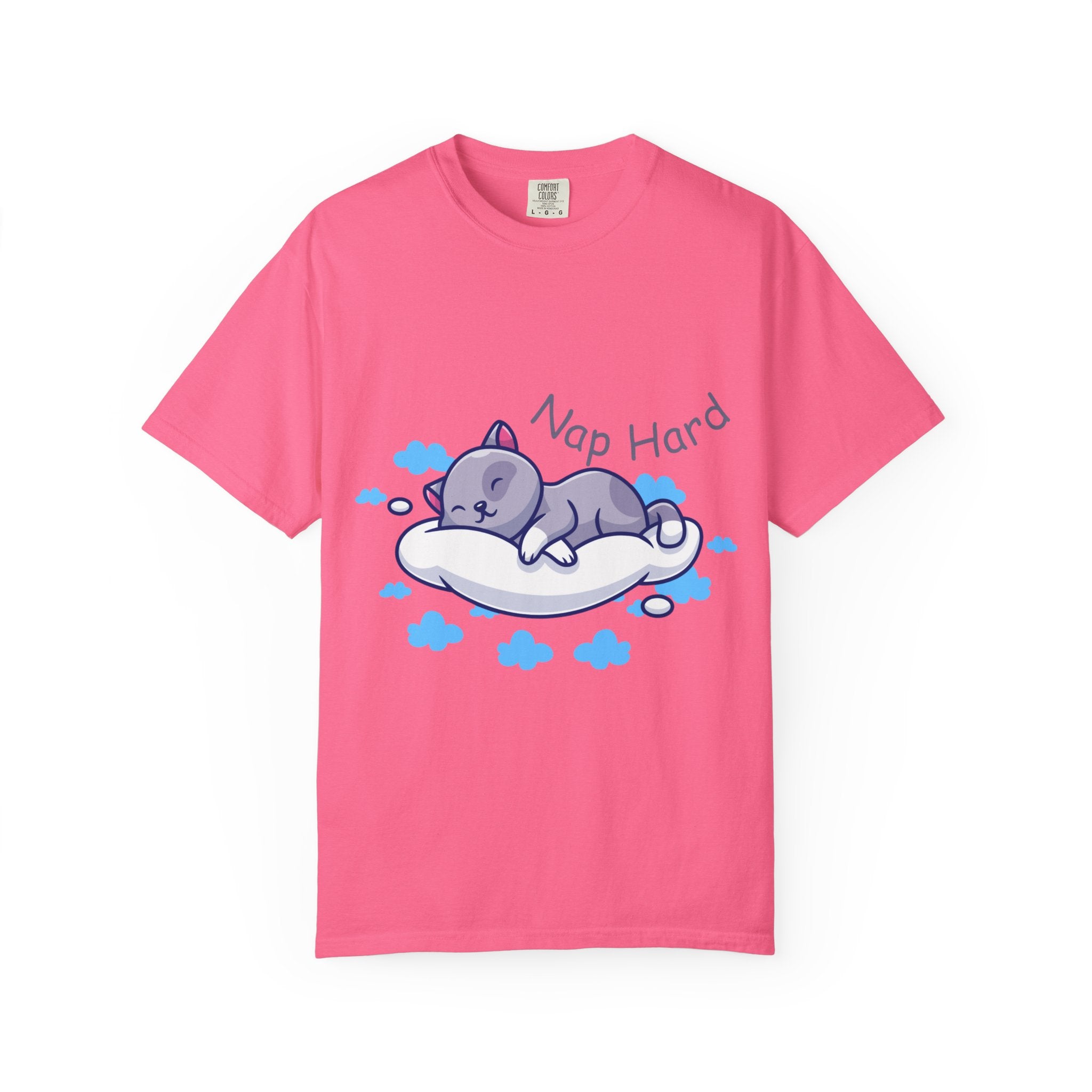 Cat Nap Graphic T-shirt, Cute Cat Tee, Relaxed Fit Apparel, Gift for Cat Lovers, Cozy Lounge Wear, Funny Pet Humor Top