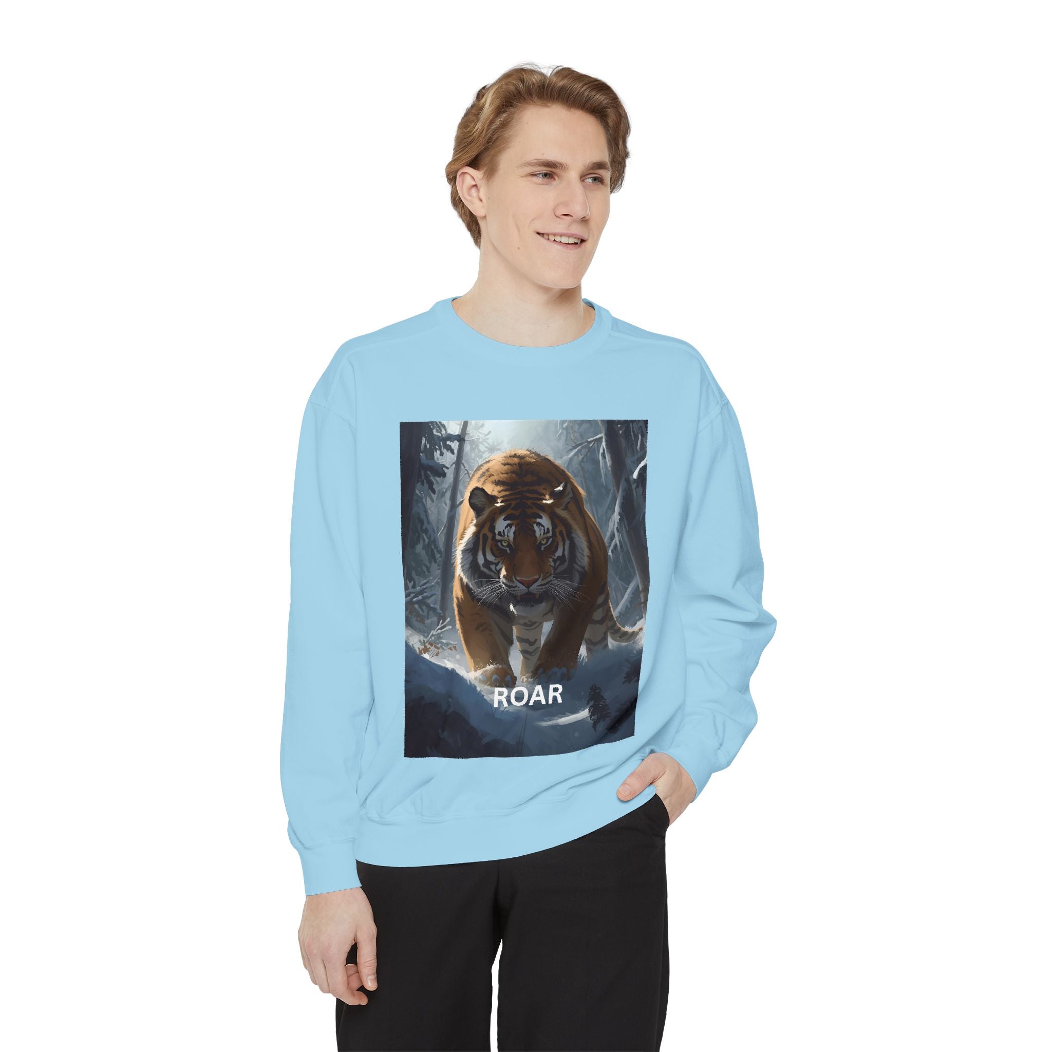 Tiger Roar Snow Unisex Garment-Dyed Sweatshirt