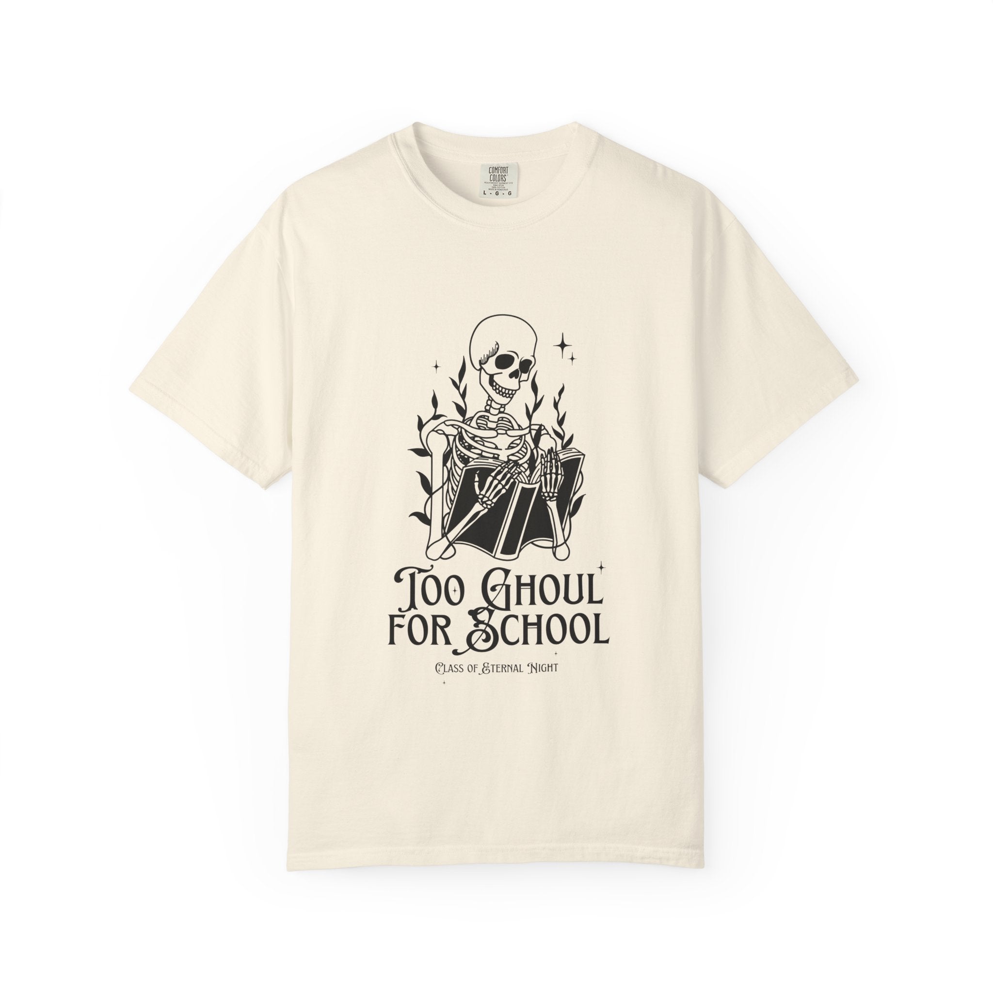 Spooky Skeleton Tee, Too Ghoul for School Shirt, Halloween T-Shirt, Unisex Graphic Tee, Fall Fashion Top, Goth Aesthetic Clothing