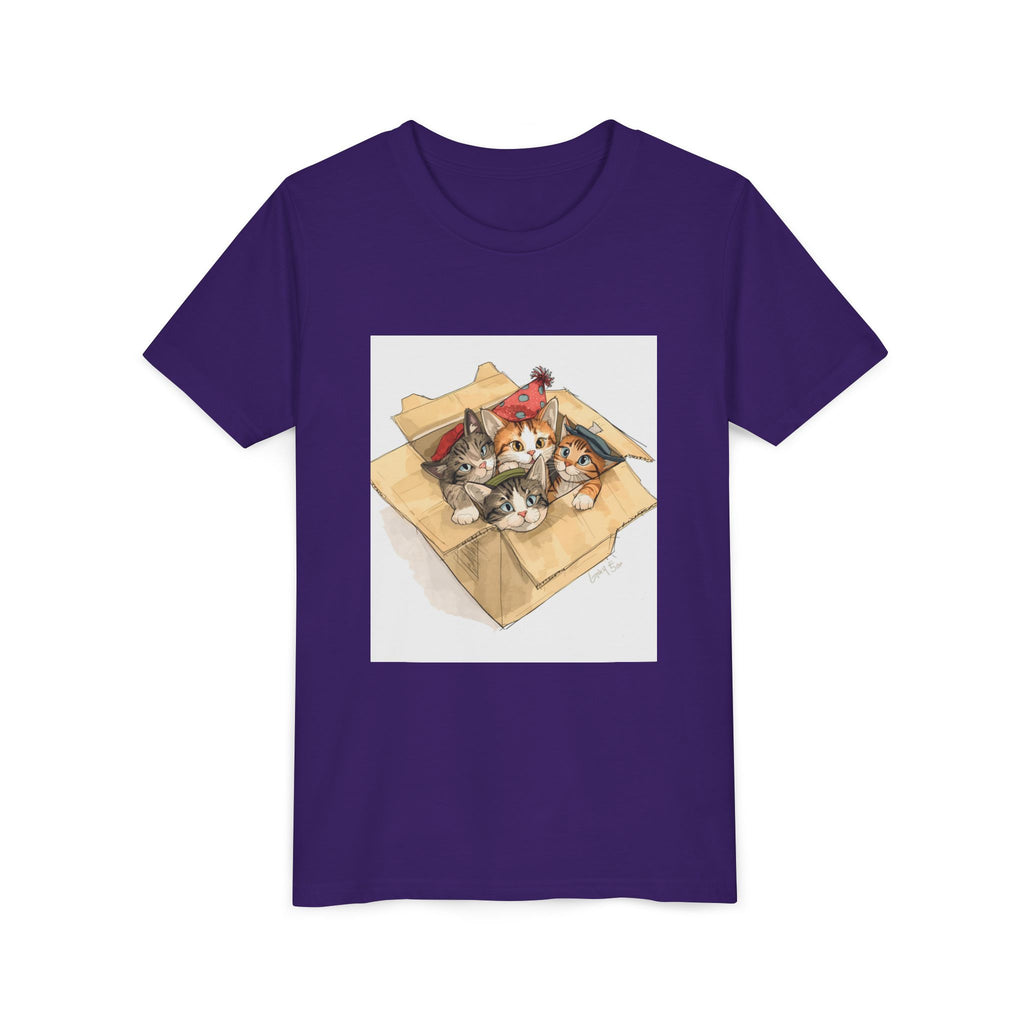 Cute Kittens In Box Youth Short Sleeve Tee
