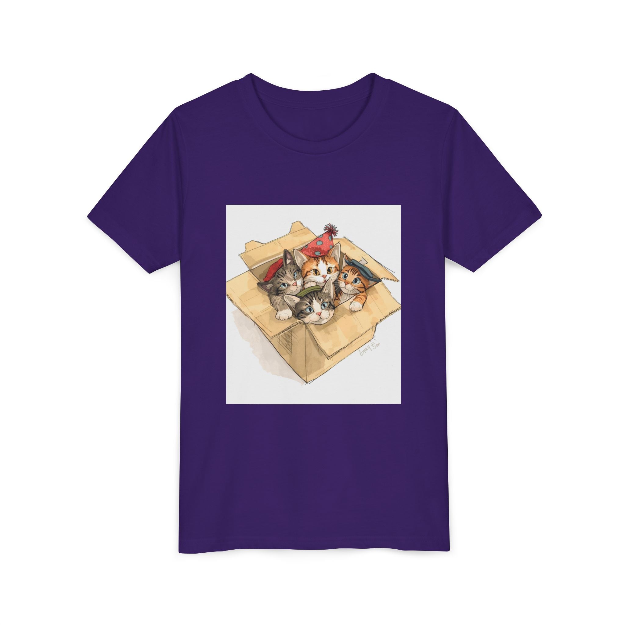 Cute Kittens In Box Youth Short Sleeve Tee