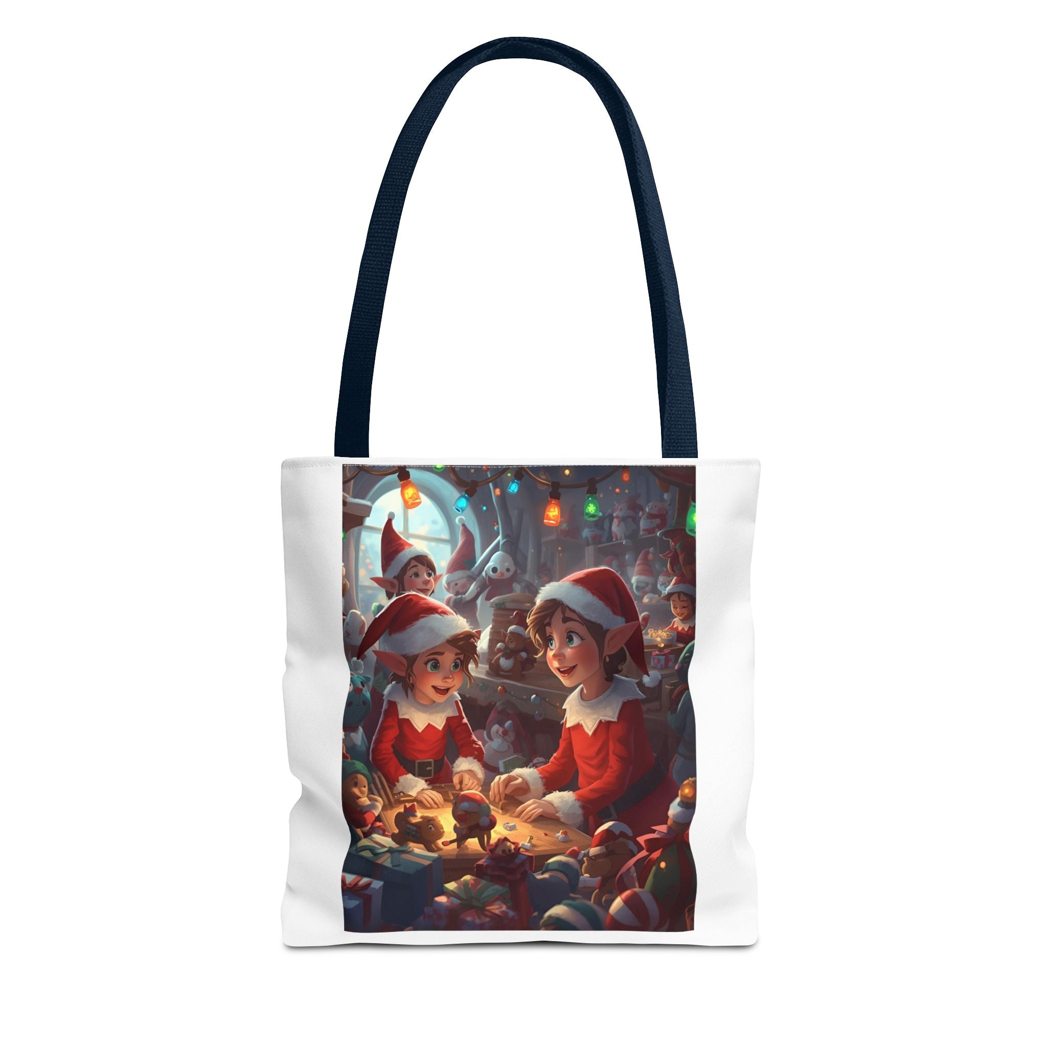 Whimsical Christmas Tote Bag, Holiday Gift Bag, Festive Eco-Friendly Bag, Elf Design, Reusable Shopper, Cute Holiday Decor