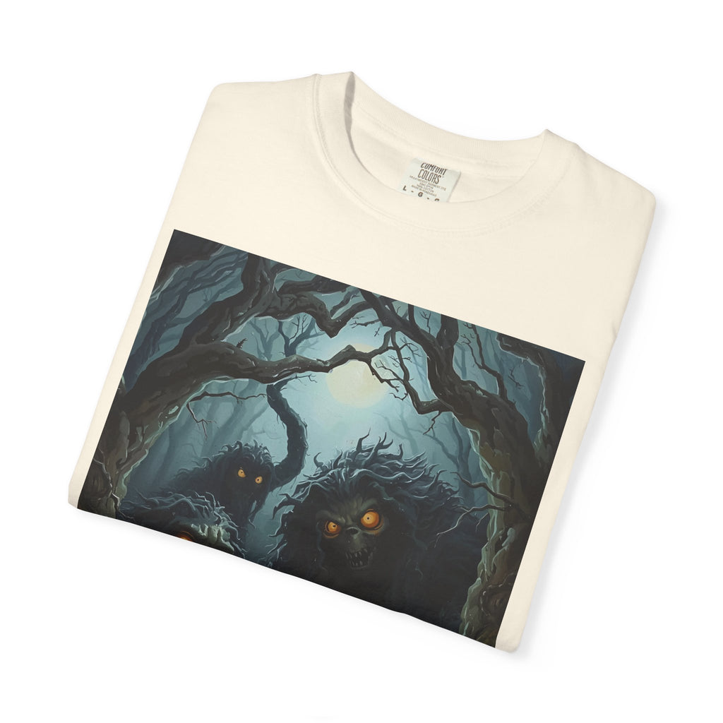 Spooky Mysterious Forest Graphic T-Shirt, Unisex Tee, Nature Lover Gift, Halloween Apparel, Unique Artwear