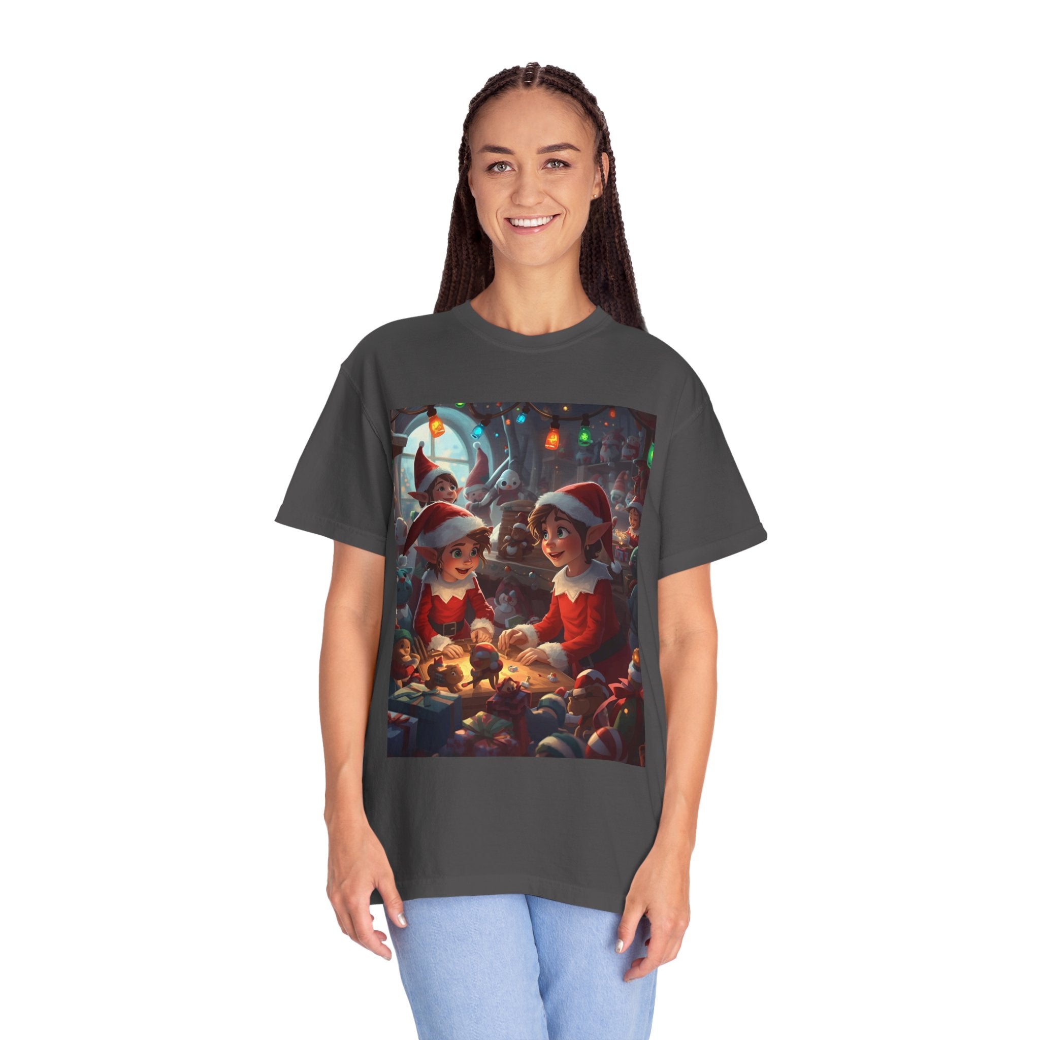 Festive Christmas Elf T-Shirt, Holiday Gift, Unisex Tee, Seasonal Wear, Family Celebration, Santa Theme