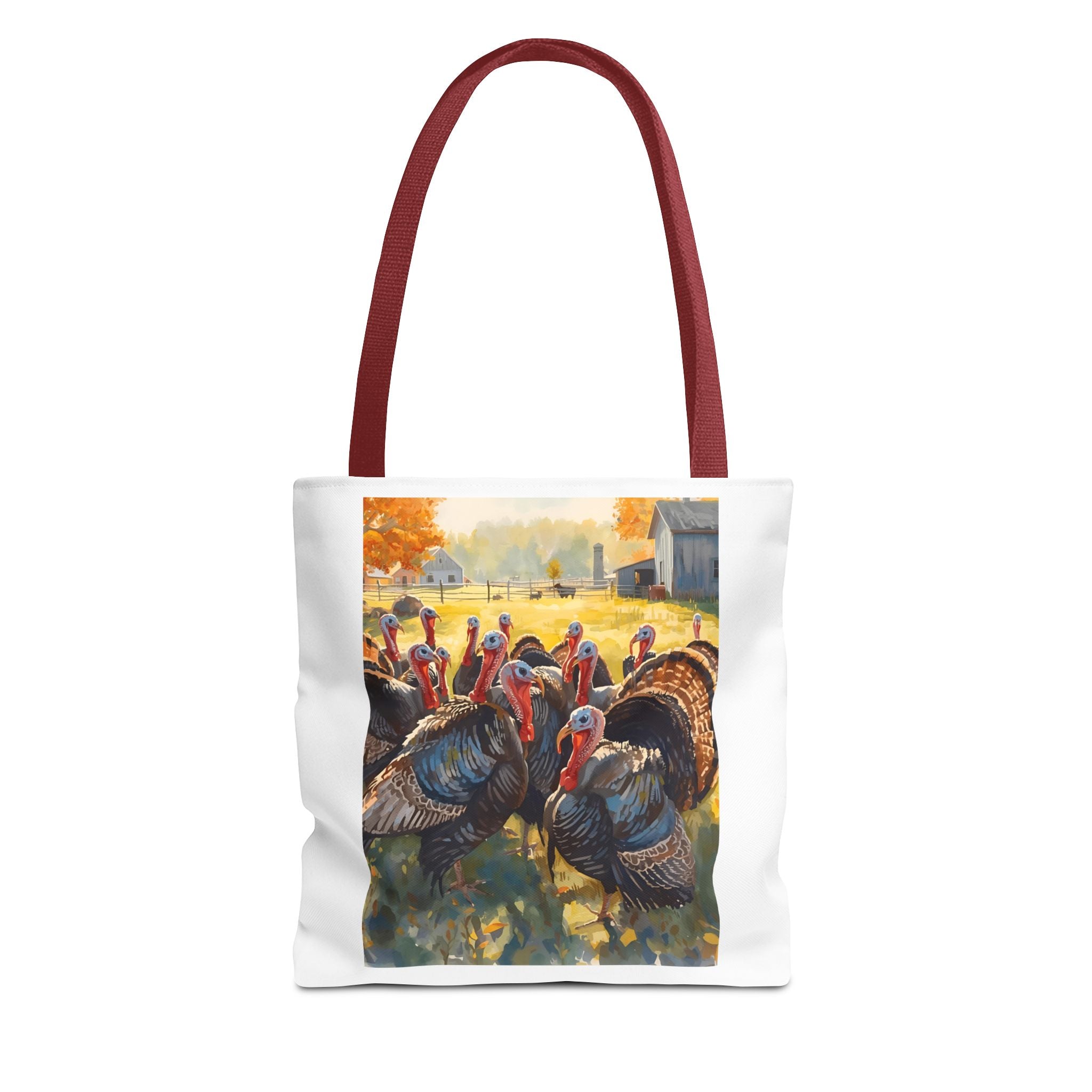 Thanksgiving Turkey Tote Bag, Fall Harvest Bags, Floral Market Bag, Reusable Eco-Friendly Carry-All, Holiday Gift for Turkey Lovers