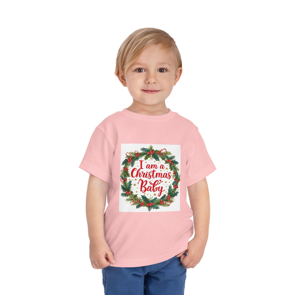 I Am A Christmas Baby Toddler Short Sleeve Tee