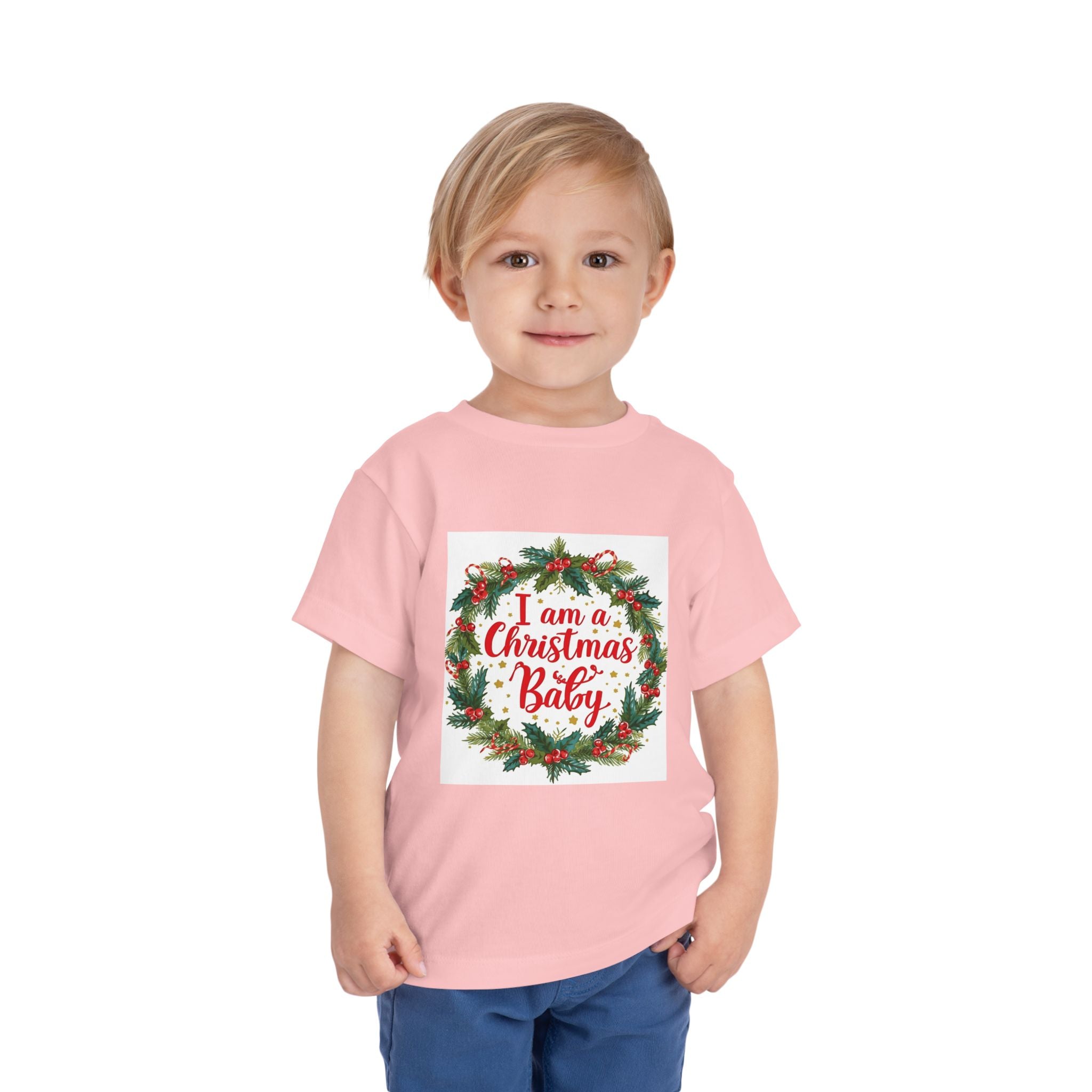 I Am A Christmas Baby Toddler Short Sleeve Tee