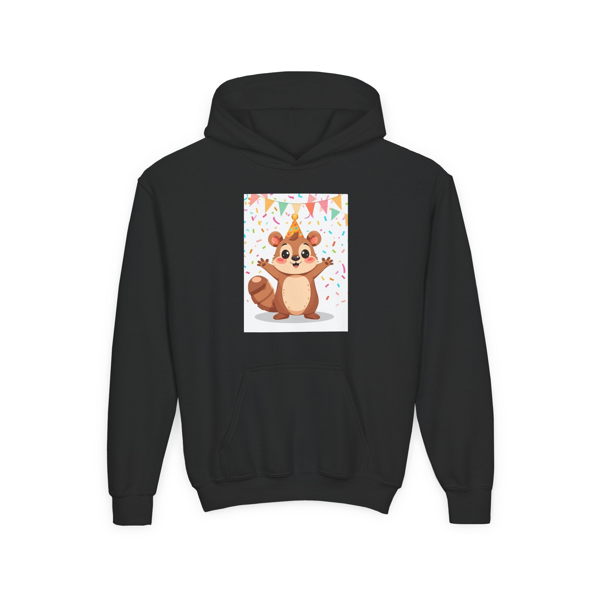 Party Animal With Squirl Youth Heavy Blend Hooded Sweatshirt