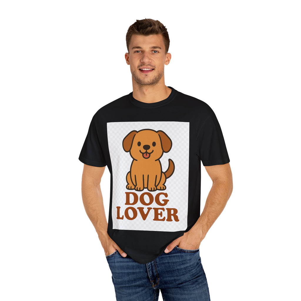 Dog Lover Garment-Dyed T-Shirt, Cute Animal Tee, Pet Parent Gift, Casual Dog Shirt, Unisex Doggy Apparel