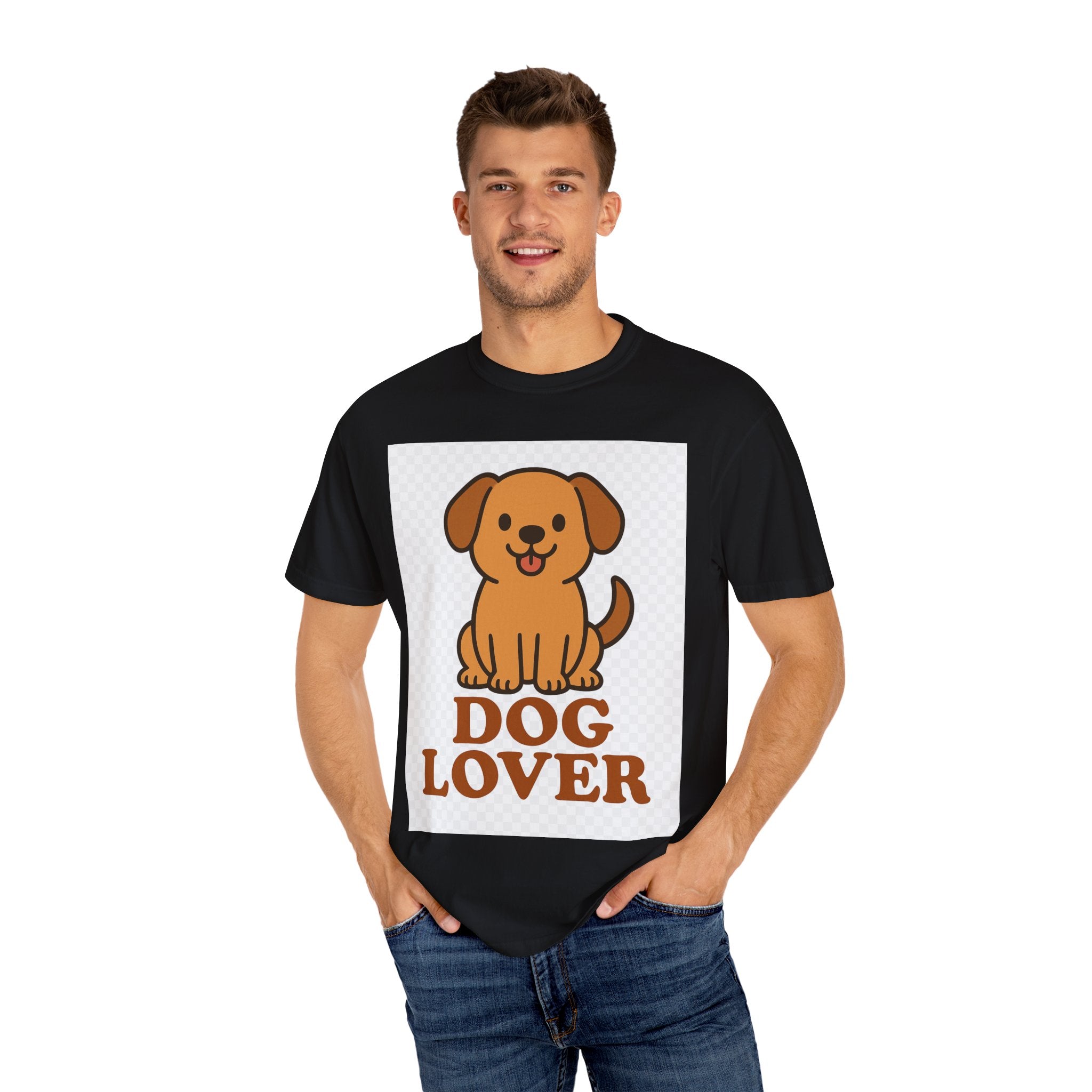 Dog Lover Garment-Dyed T-Shirt, Cute Animal Tee, Pet Parent Gift, Casual Dog Shirt, Unisex Doggy Apparel