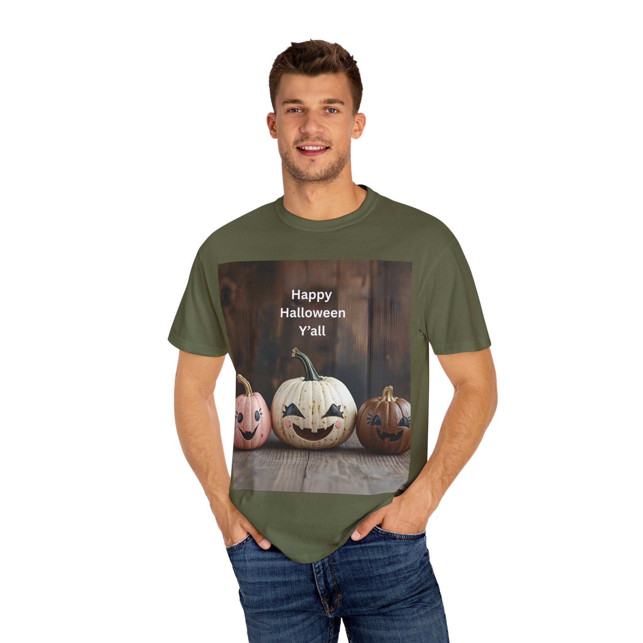 Happy Halloween Y'all T-shirt, Fall Pumpkin Tee, Unisex Halloween Apparel, Cute Halloween Gift, Autumn Wardrobe Essential