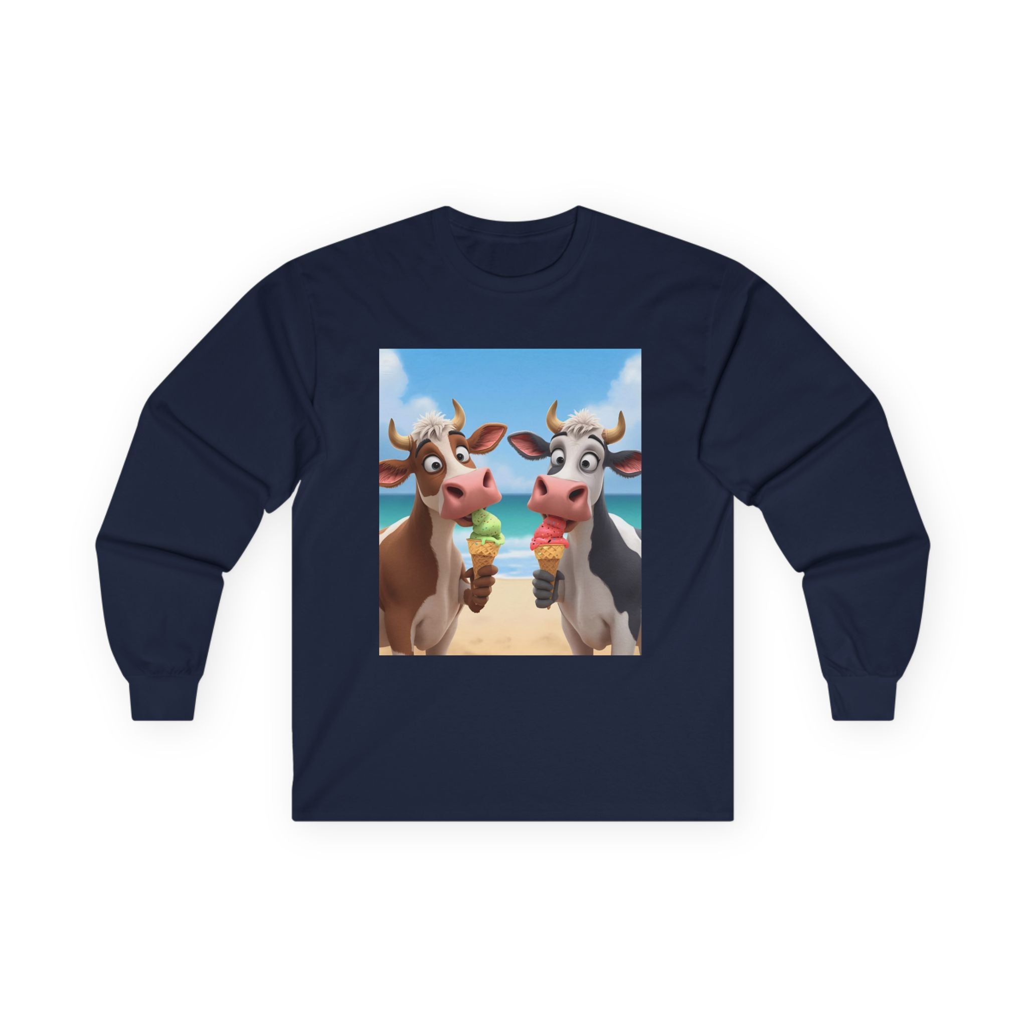 Funny Beach Cows Unisex Ultra Cotton Long Sleeve Tee
