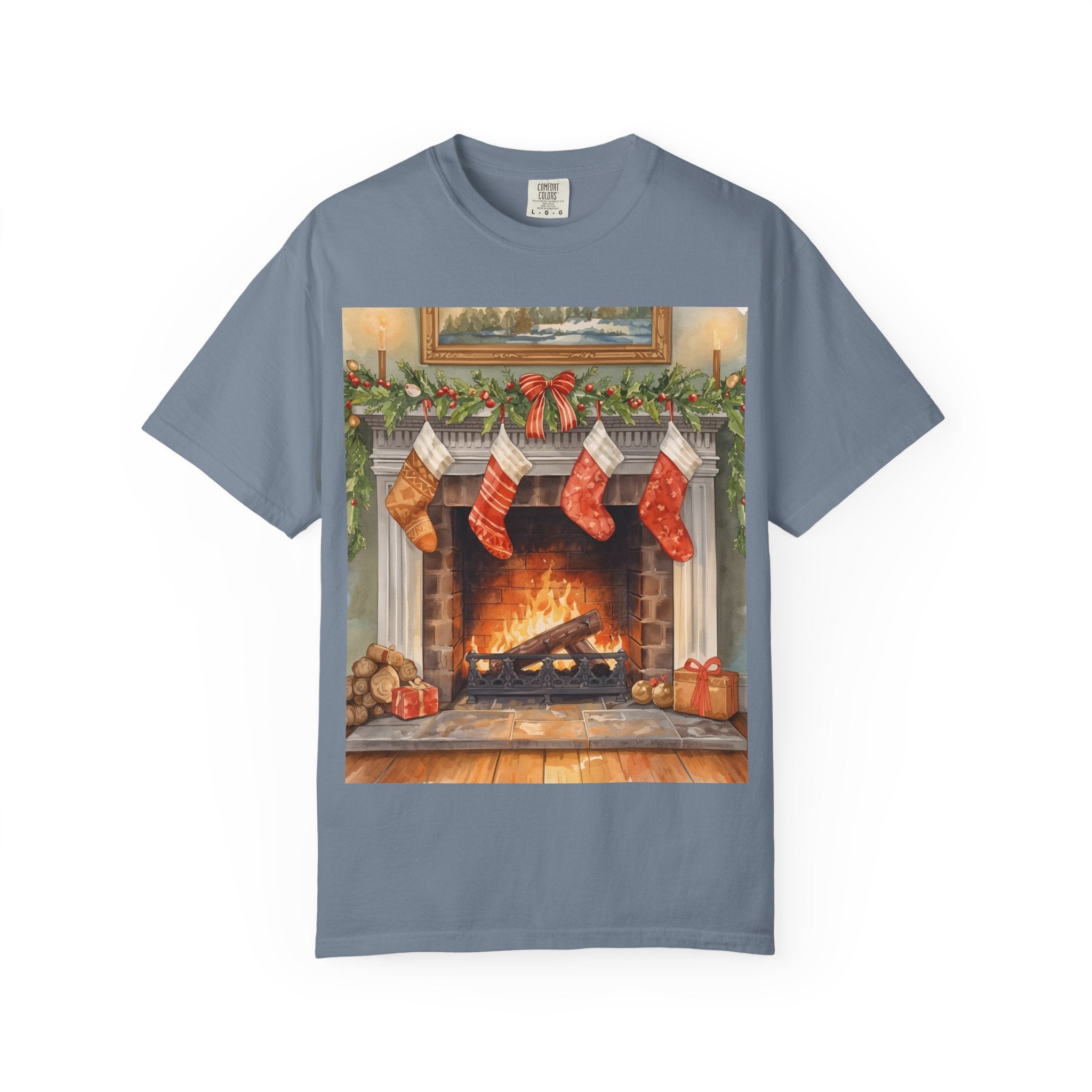 Cozy Christmas Fireplace T-Shirt | Unisex Holiday Tee | Gift for Him/Her | Festive Layering Top | Merry Christmas Apparel