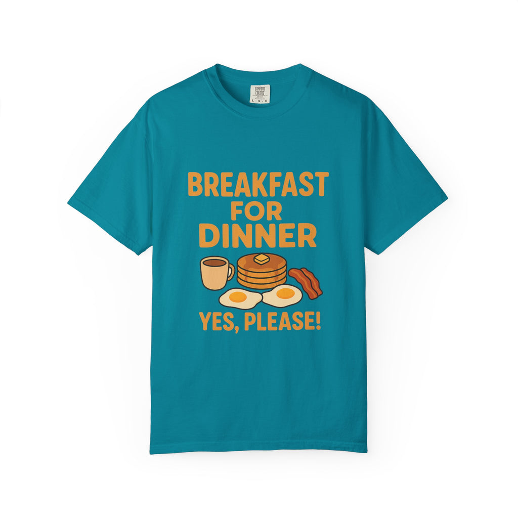Whimsical Breakfast For Dinner T-Shirt, Foodie Gift, Funny Dinner Shirt, Comfort Wear, Casual Tee for Food Lovers