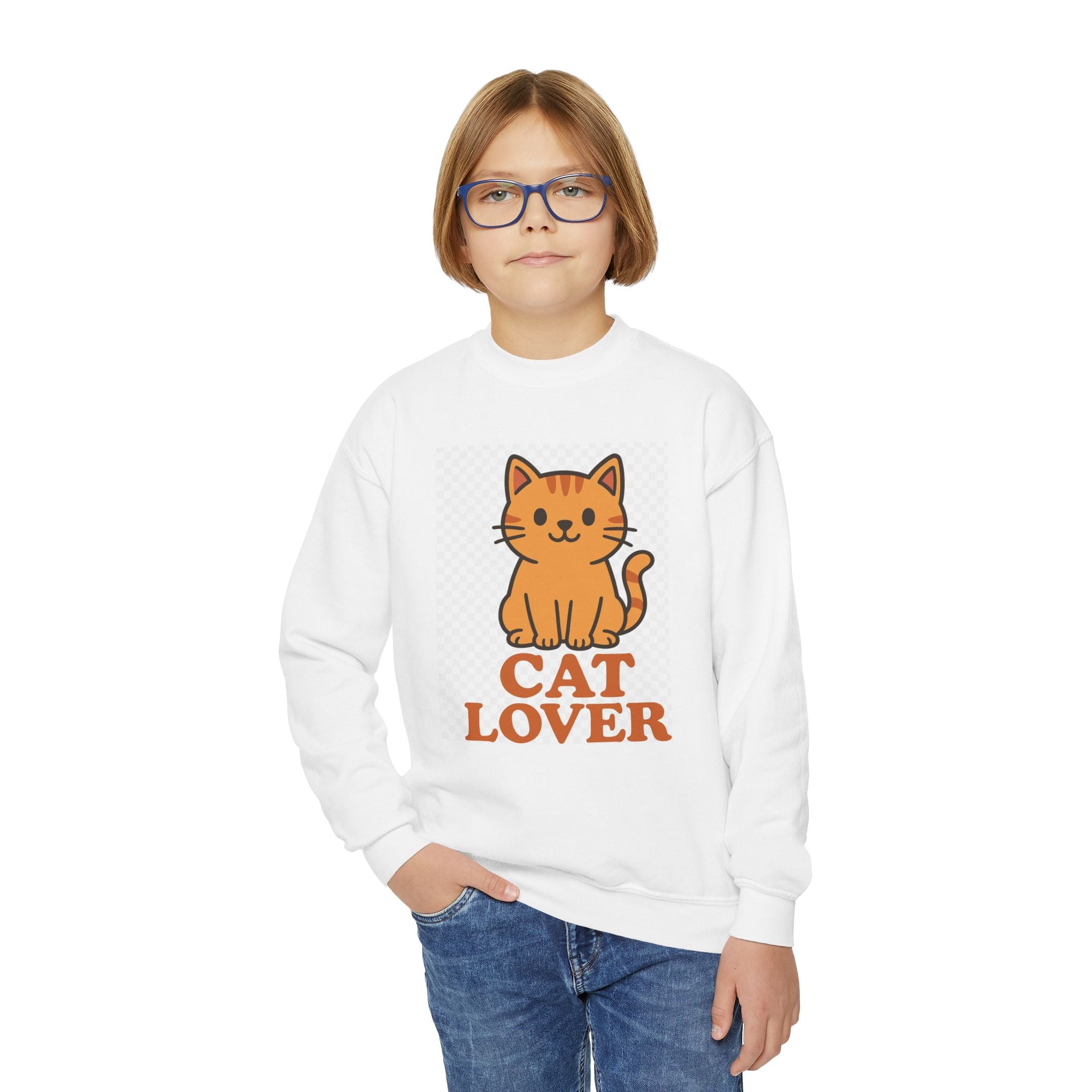 Cat Lover Youth Crewneck Sweatshirt