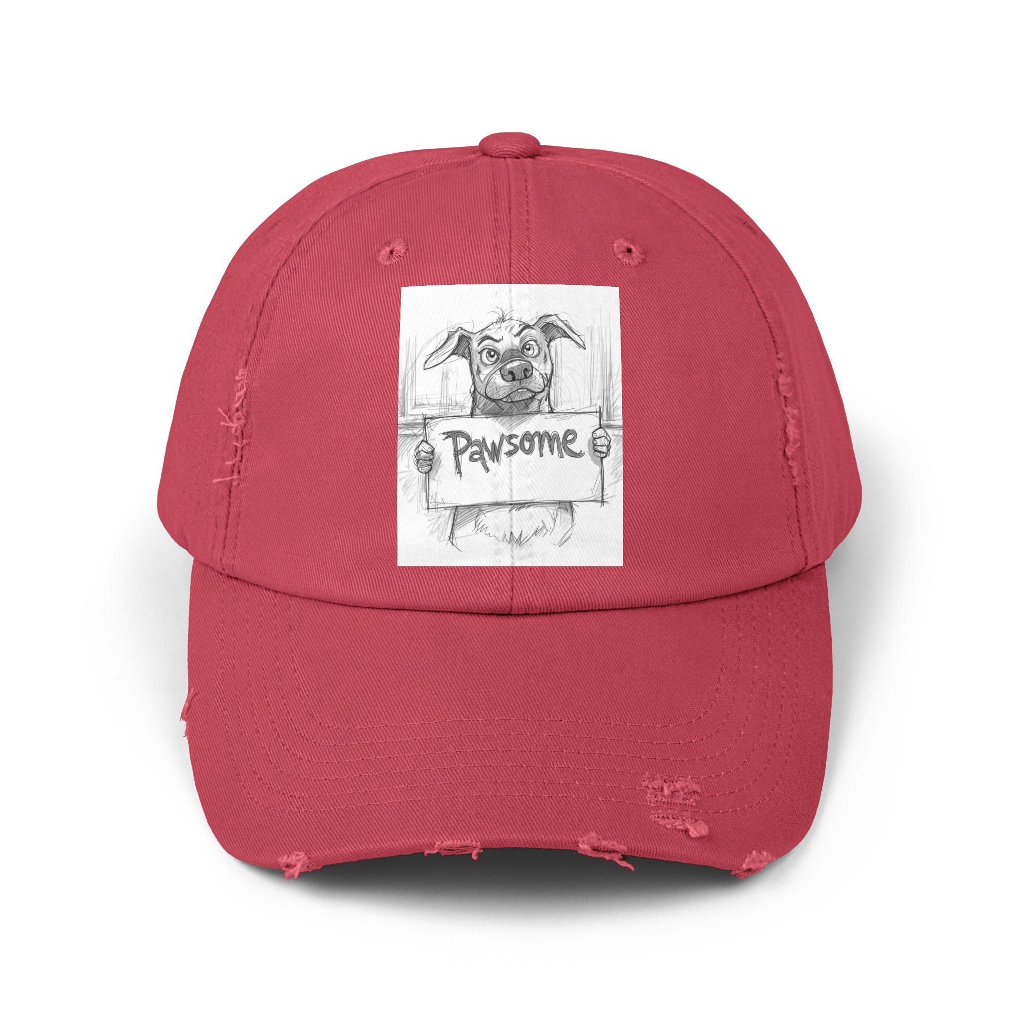 Pawsome Unisex Distressed Cap - Dog Lover Hat, Pet Gift, Casual Wear, Outdoor Accessory, Fun Pet-Themed Cap