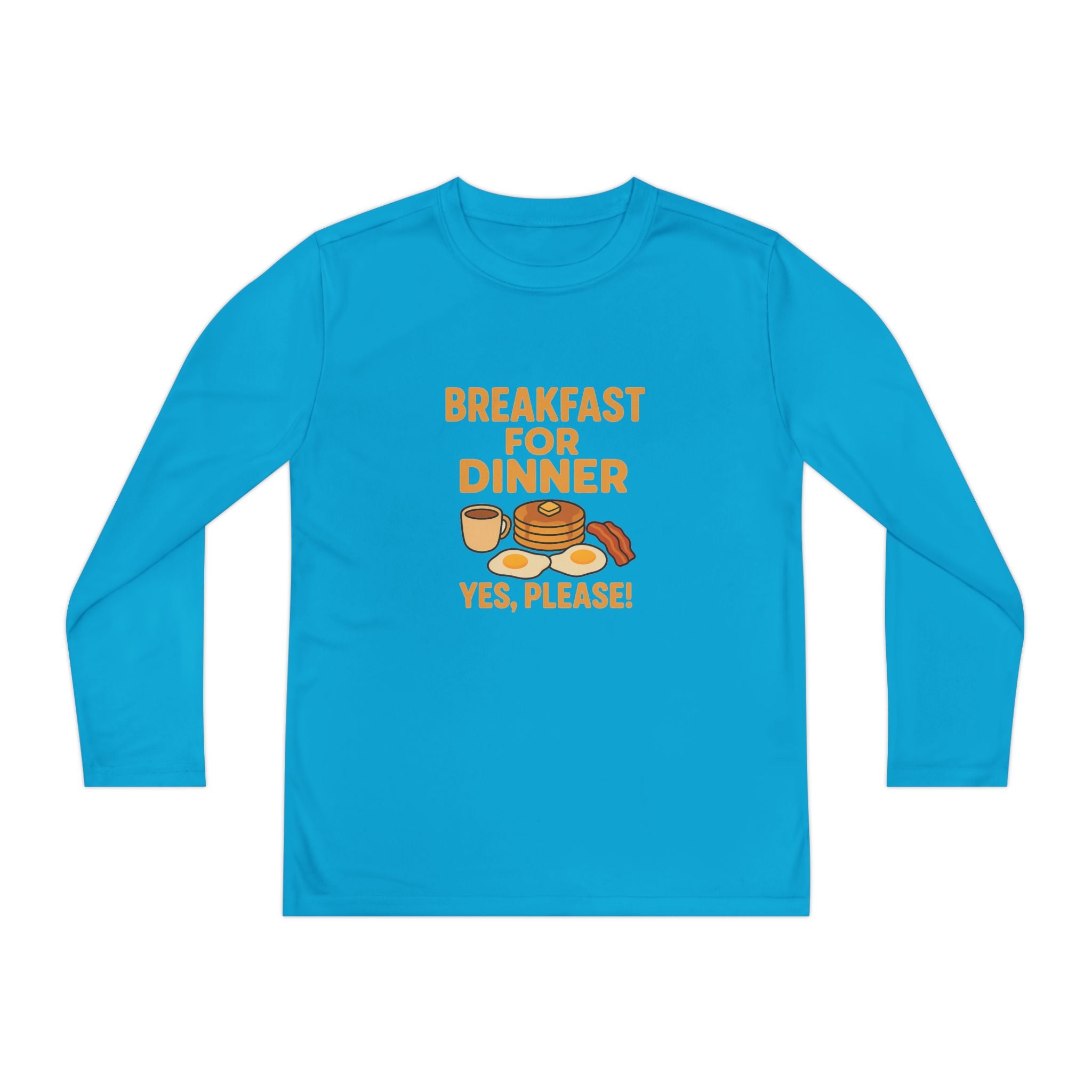 Breakfast For Dinner Youth Long Sleeve Competitor Tee
