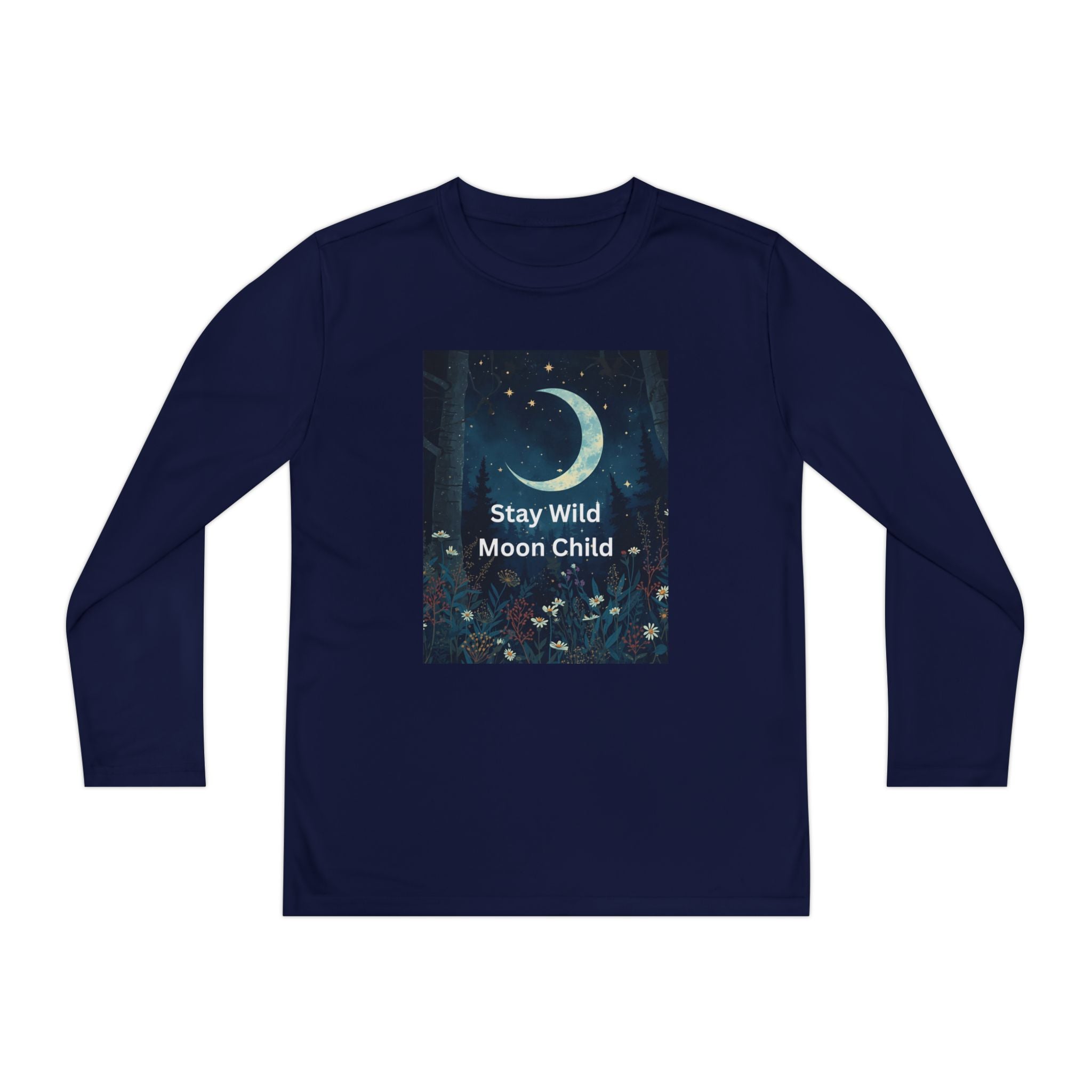Stay Wild Moon Child Youth Long Sleeve Competitor Tee