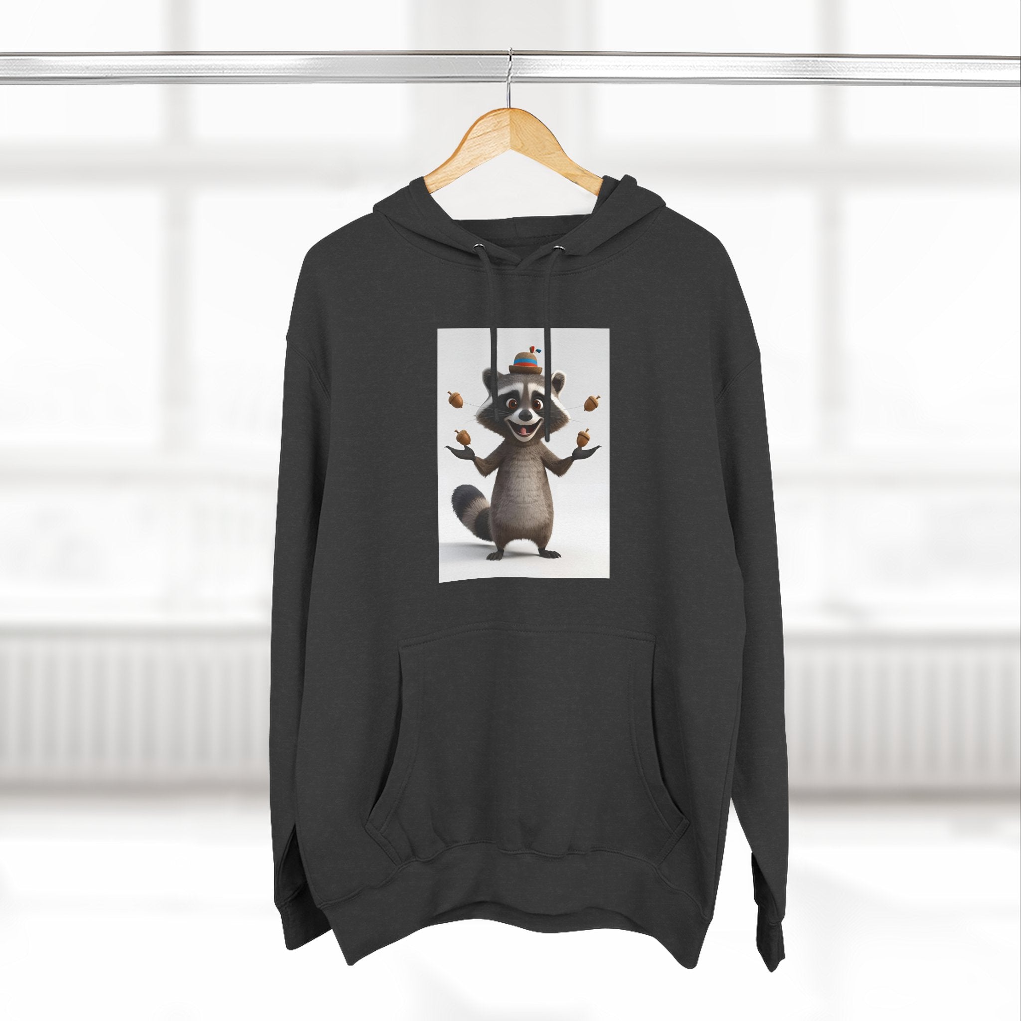 Raccoon Three-Panel Fleece Hoodie