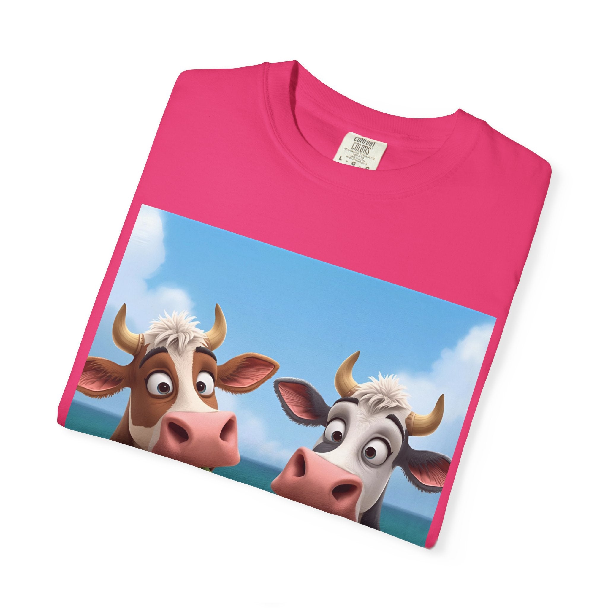 Beachy Cow Unisex Garment-Dyed T-shirt
