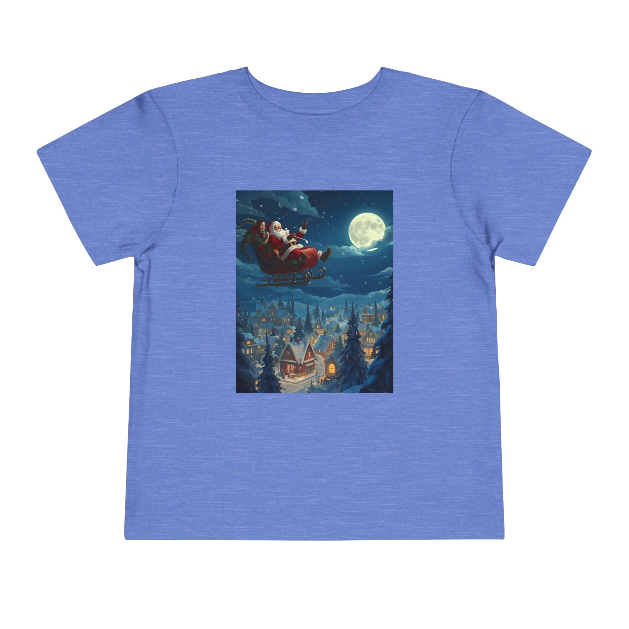 Christmas Santa Sleigh Toddler Short Sleeve Tee