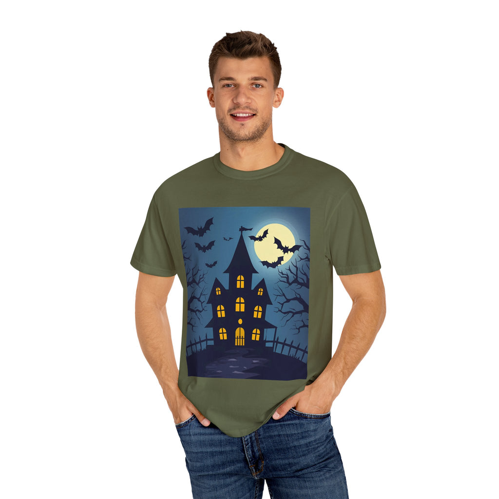 Haunted House T-Shirt, Spooky Halloween Tee, Unisex Shirt, Fall Apparel, Ghostly Graphic Tee, October Celebration Outfit