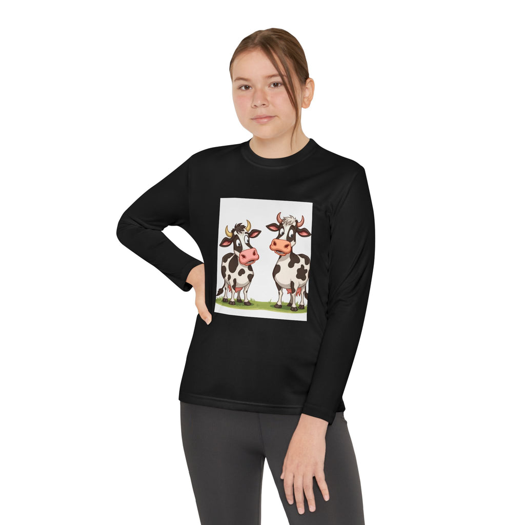 Cute Cows Youth Long Sleeve Competitor Tee