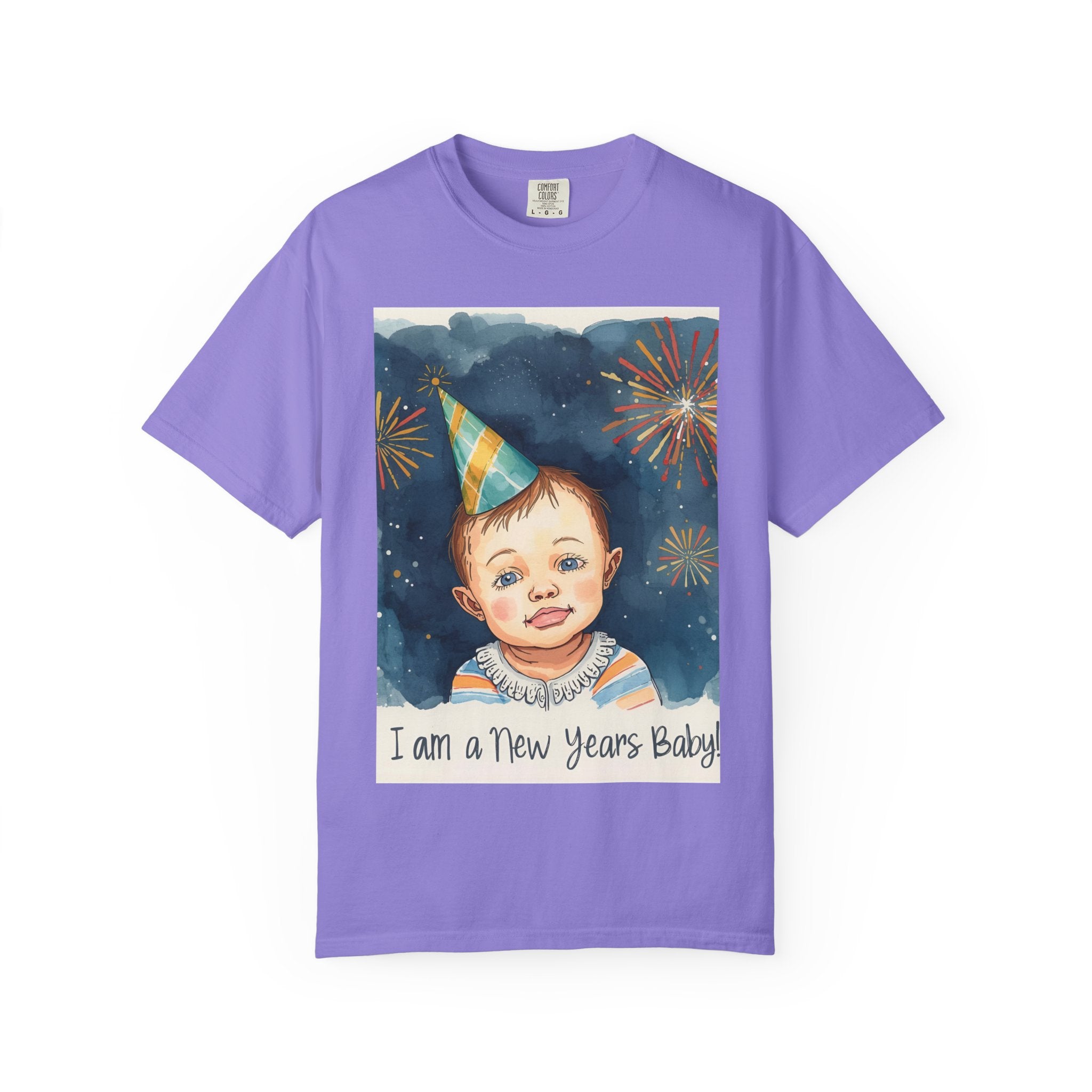 New Year's Baby T-Shirt, Unisex Garment-Dyed Tee, Cute Holiday Shirt, Baby Celebration Apparel, Party Outfit, New Year Gift