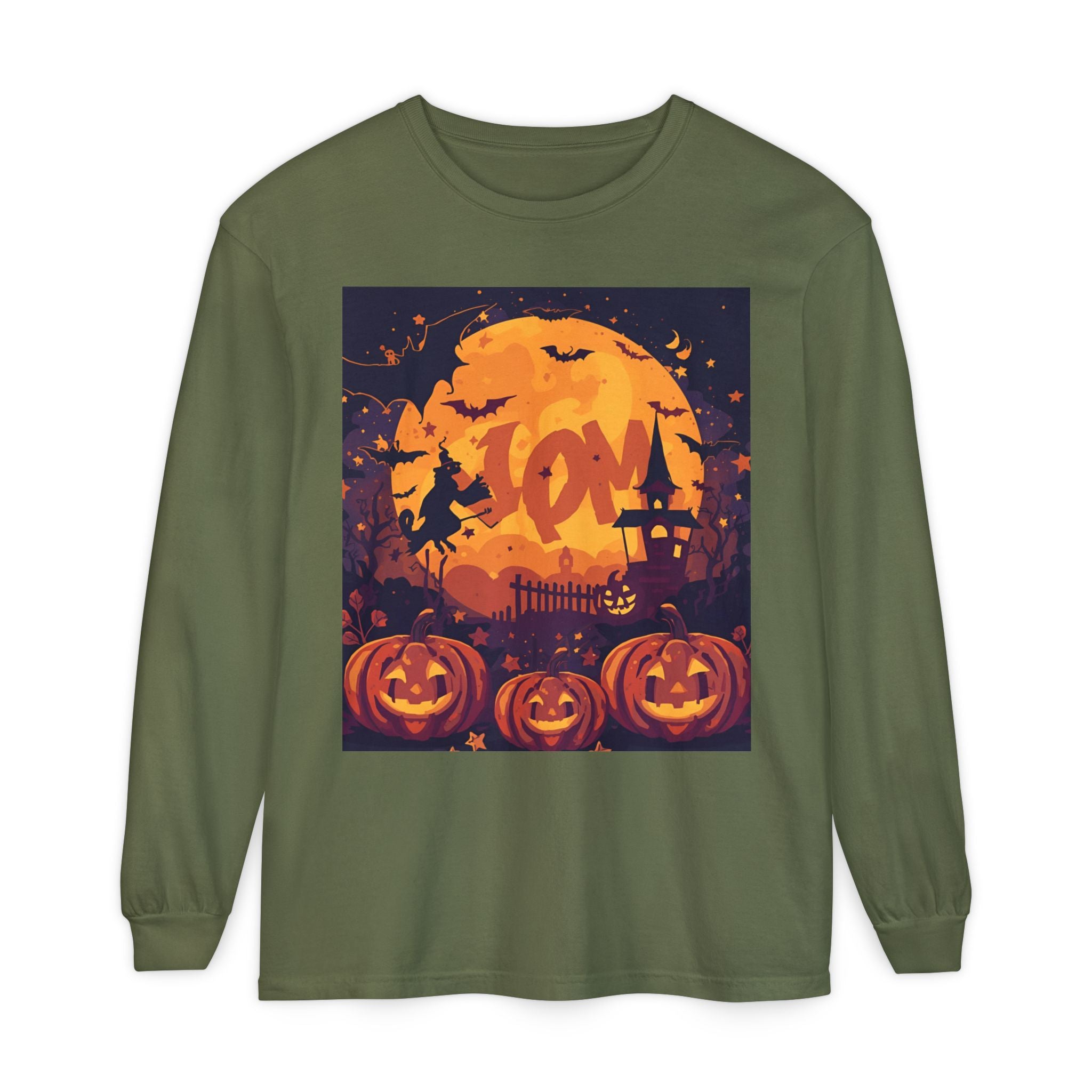 Halloween Pumpkin Long Sleeve T-Shirt, Unisex Spooky Shirt, Fall Apparel, Halloween Costume, Cozy Autumn Top, Halloween Party Wear