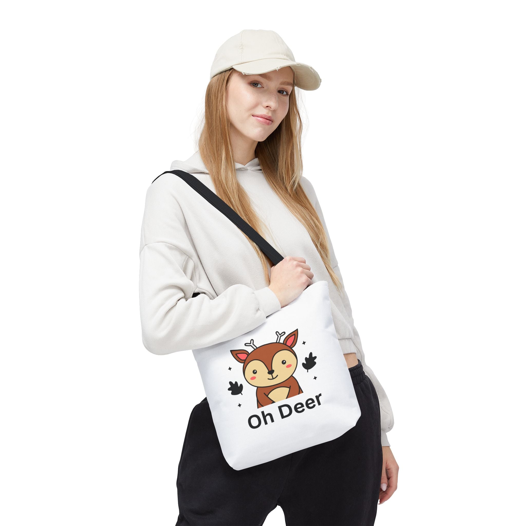 Oh Deer Cute Tote Bag - Forest Animal Lover Gift, Fun Shopper Bag, Eco-Friendly Tote, Animal Print Carryall, Unique Gift for Kids