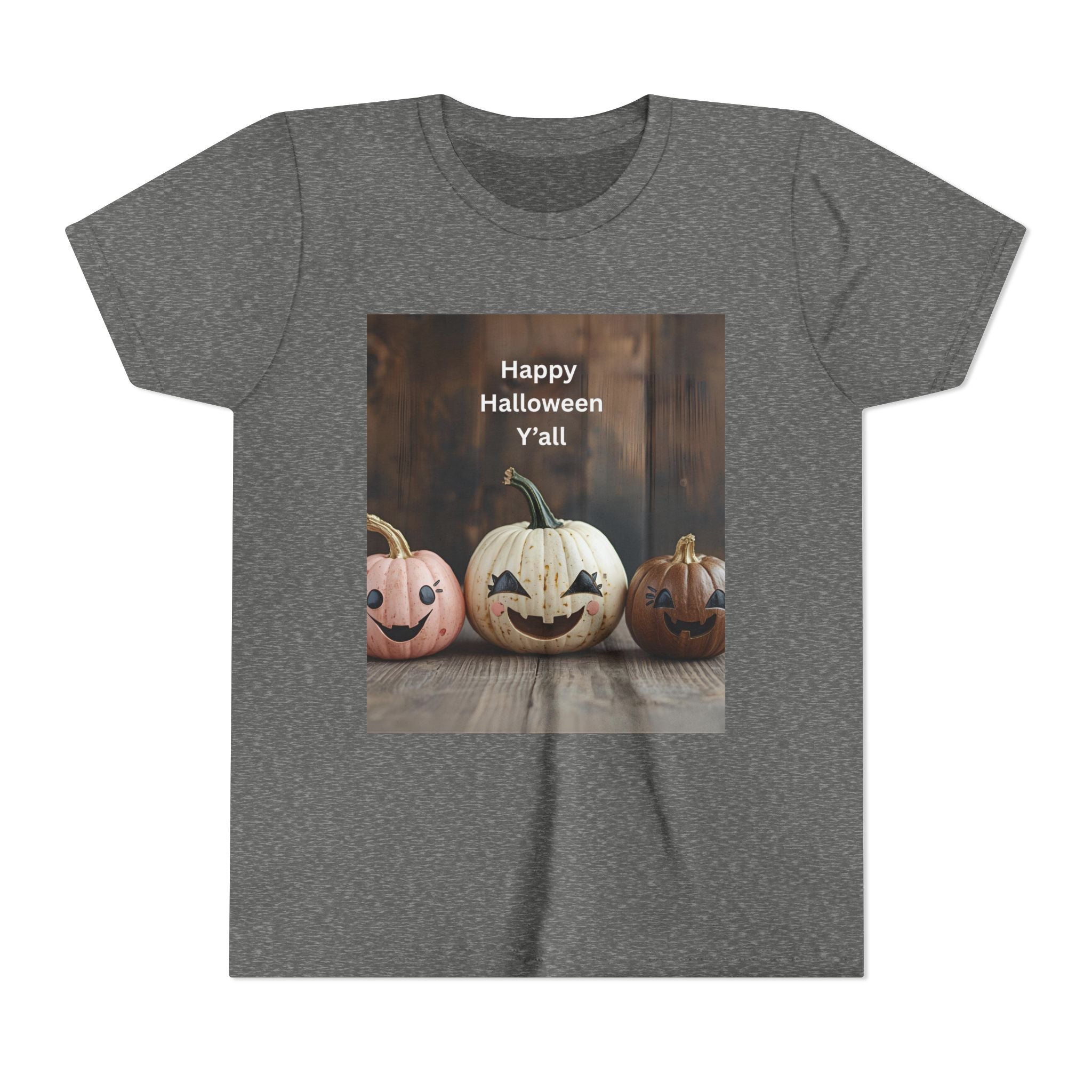 Happy Halloween Youth Tee, Kids Halloween Shirt, Pumpkin T-Shirt, Fall Festival Apparel, Trick or Treat Wear, Spooky Season Top