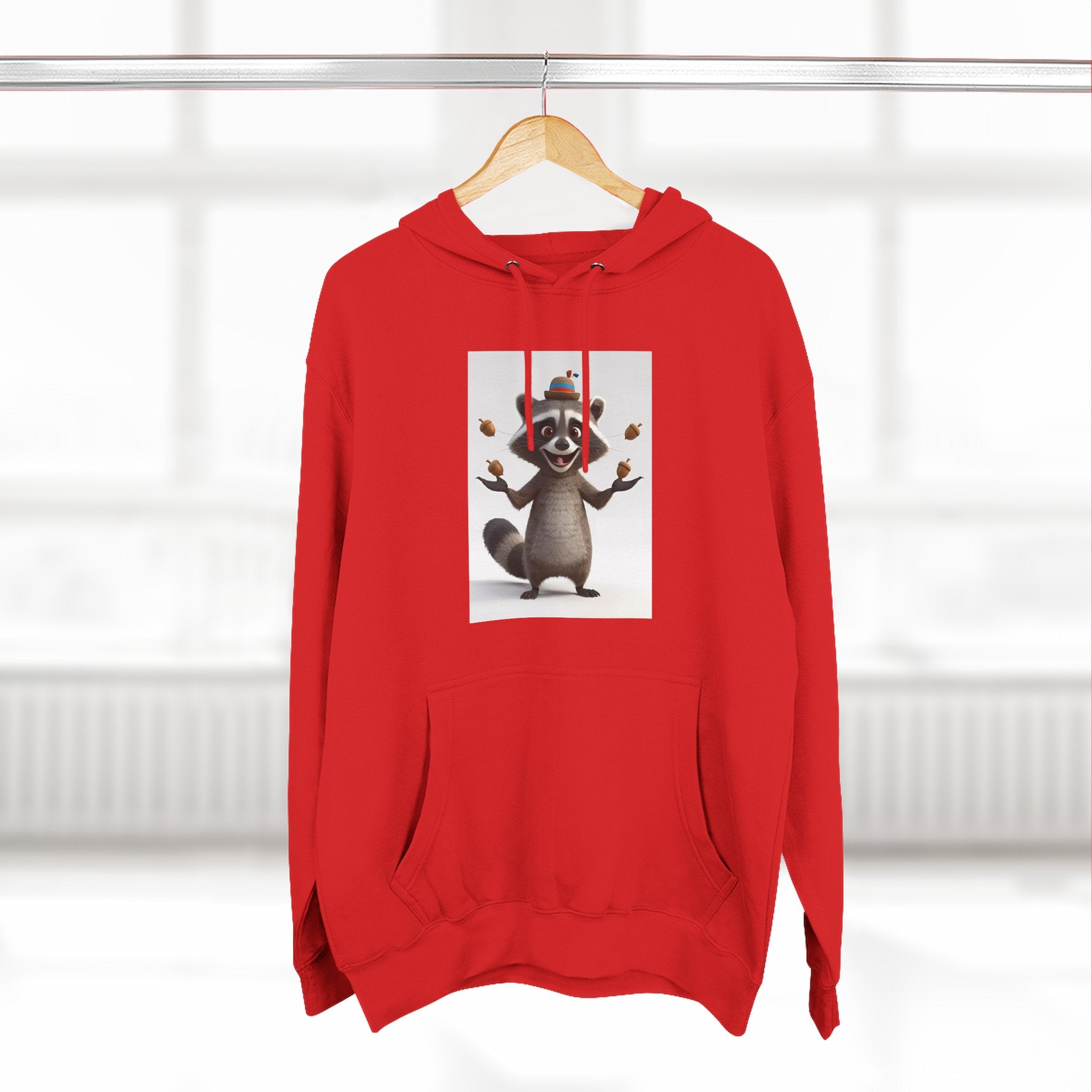 Raccoon Three-Panel Fleece Hoodie