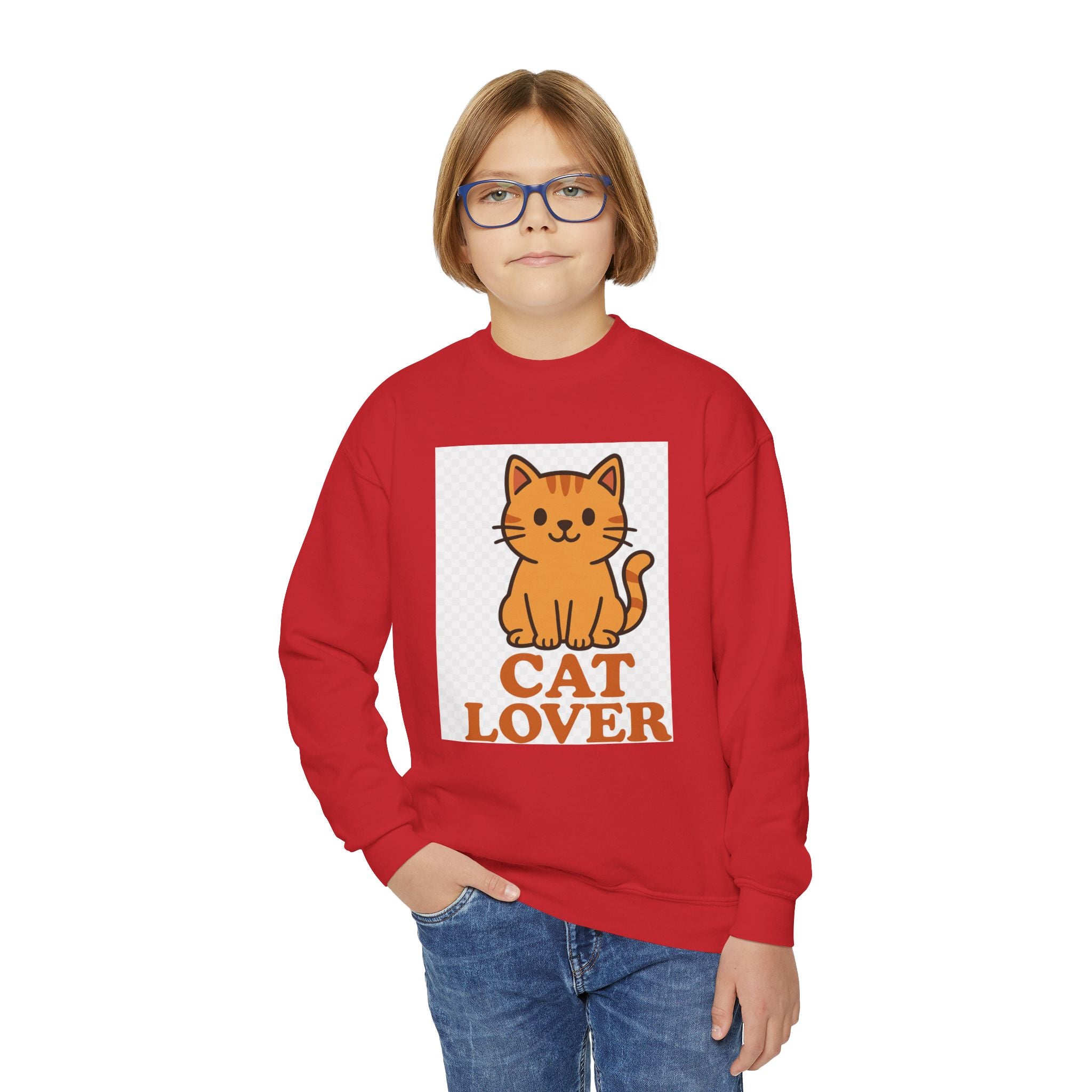 Cat Lover Youth Crewneck Sweatshirt