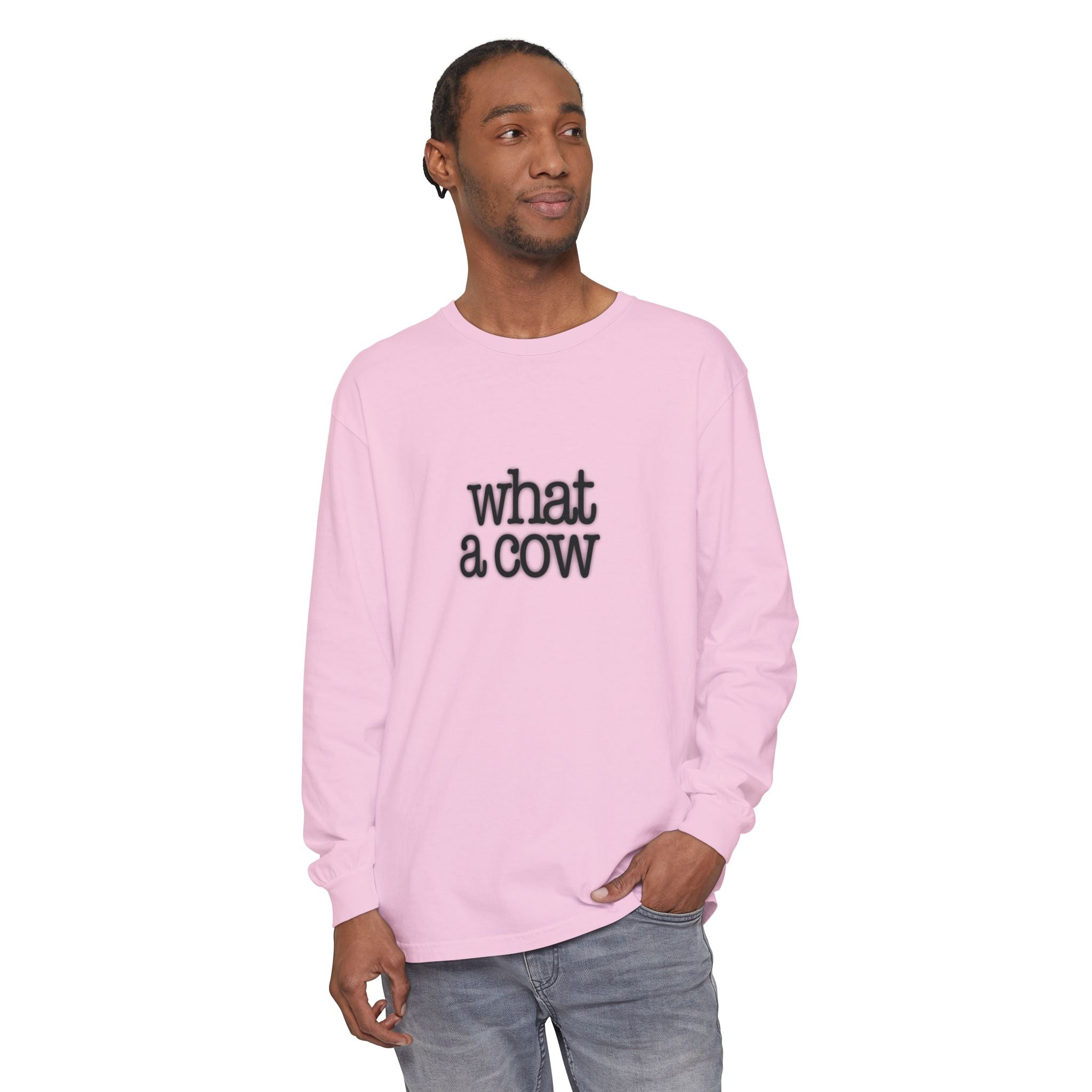 What A Cow Unisex Garment-dyed Long Sleeve T-Shirt
