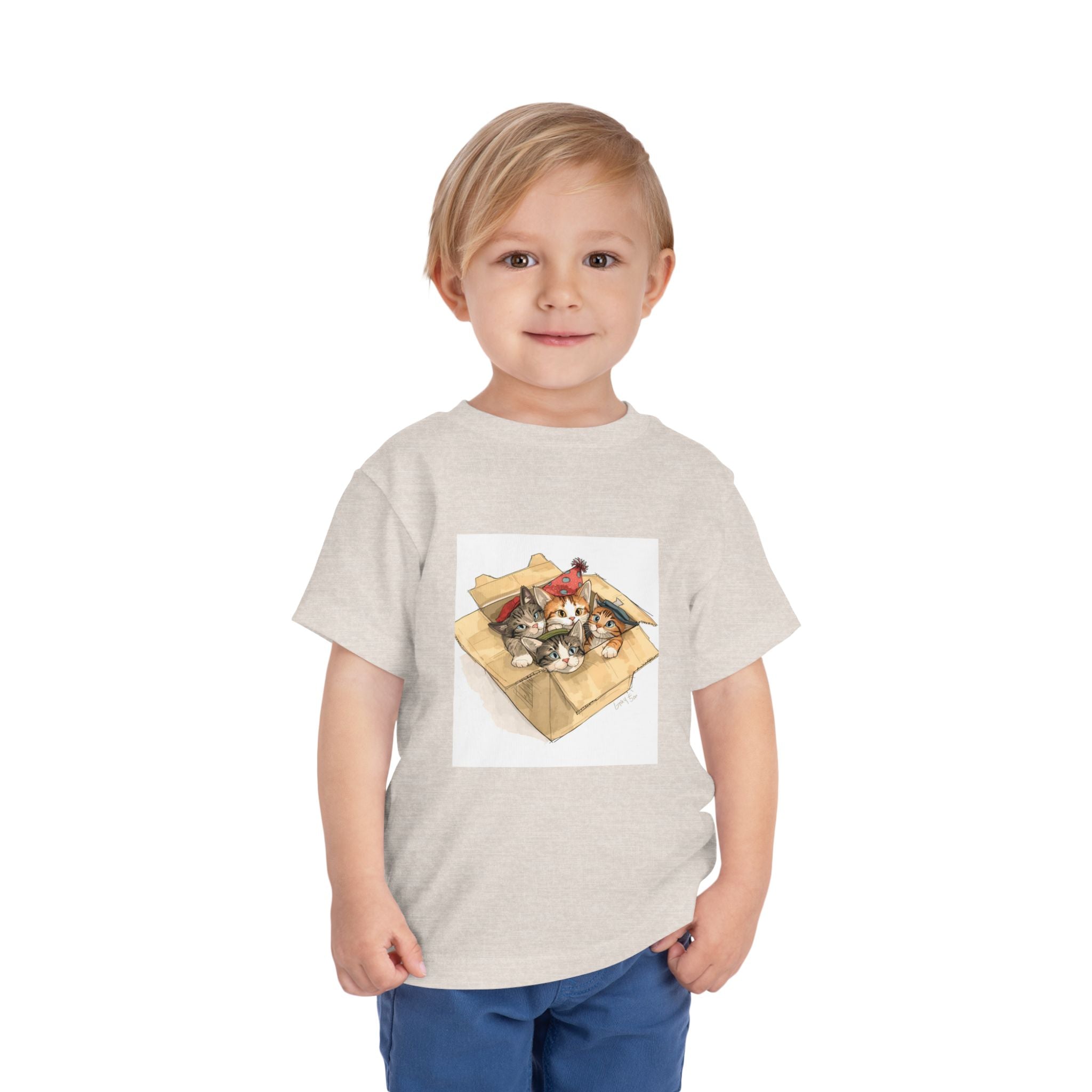 Cute Kittens In Box Toddler Short Sleeve Tee