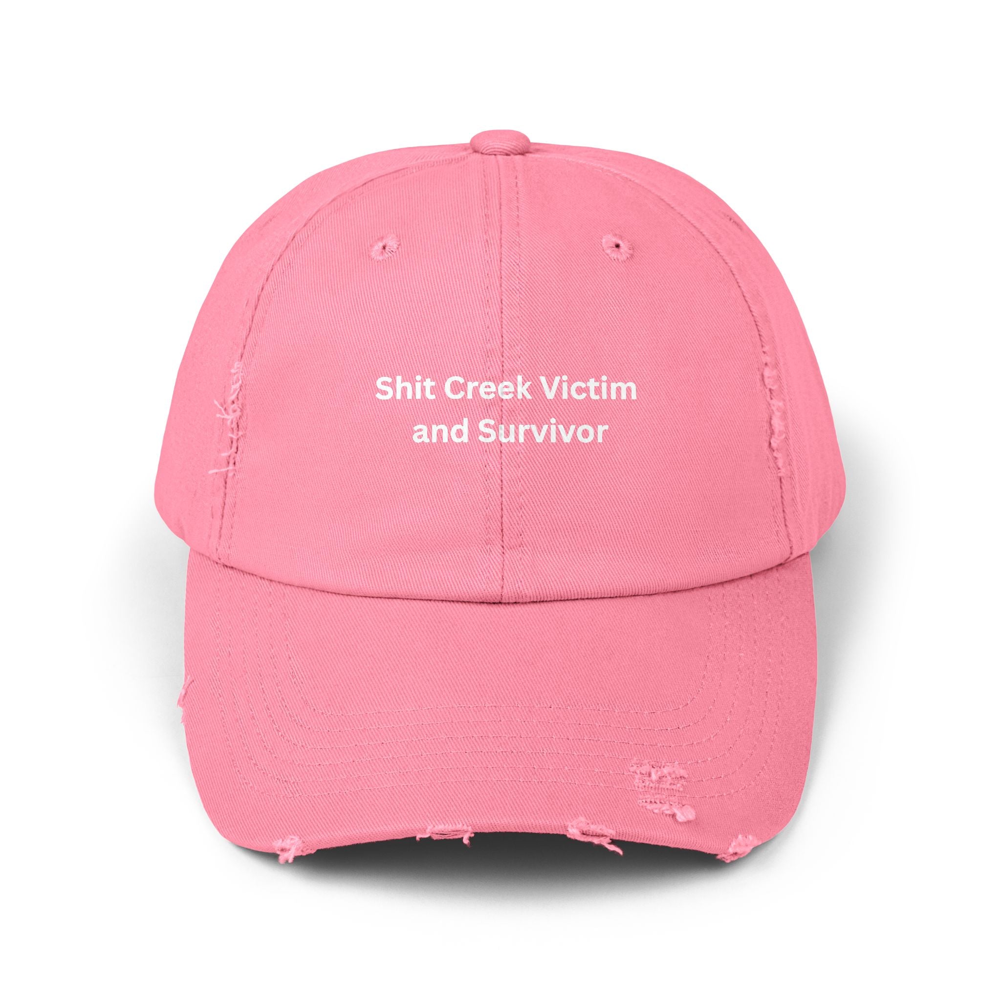 Distressed Cap with 'Shit Creek Victim and Survivor' Text - Perfect for Casual Days, Gifts for Survivors, Unique Statement Hat, Ideal [...]