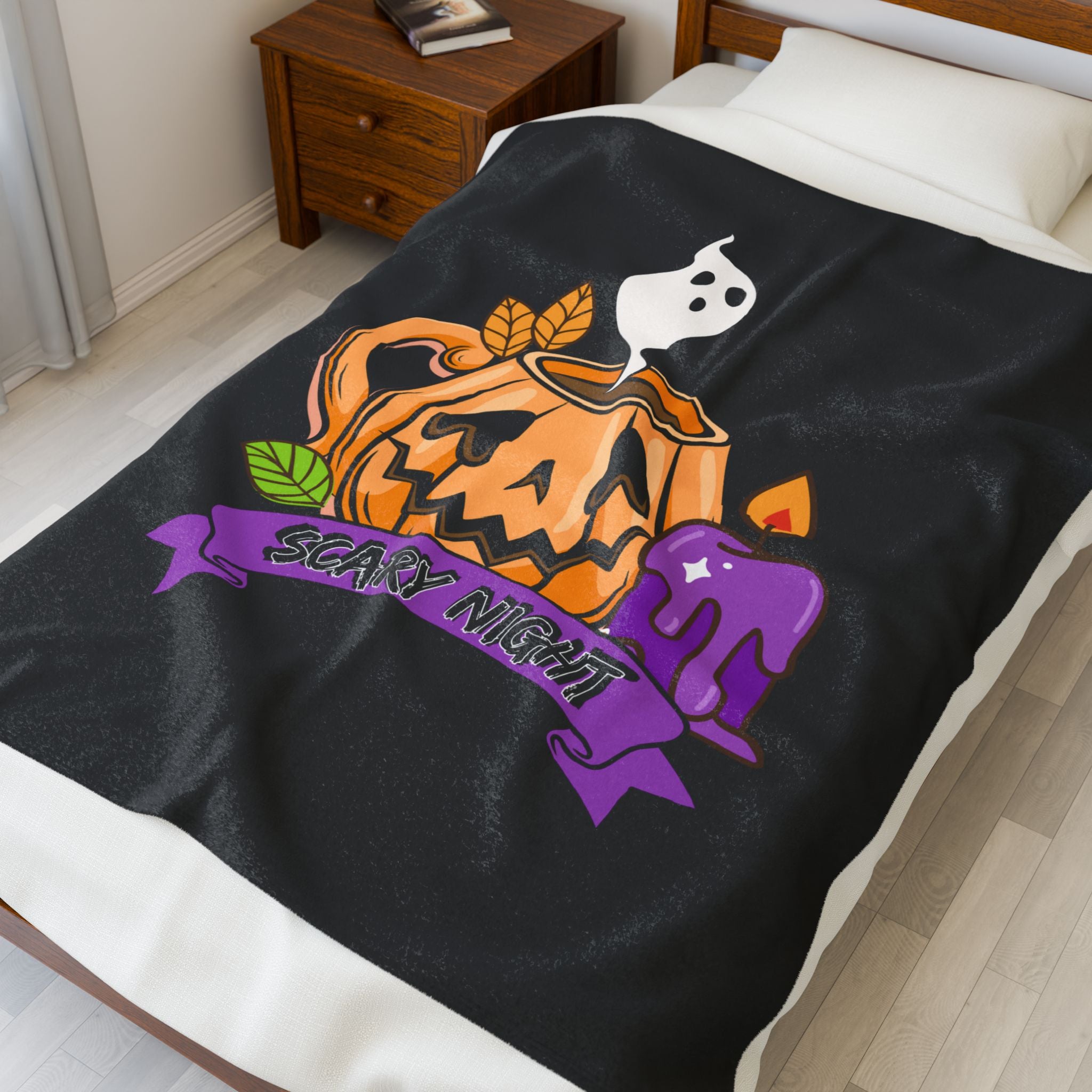 Funny Cute Pumpkin Cup Velveteen Plush Blanket