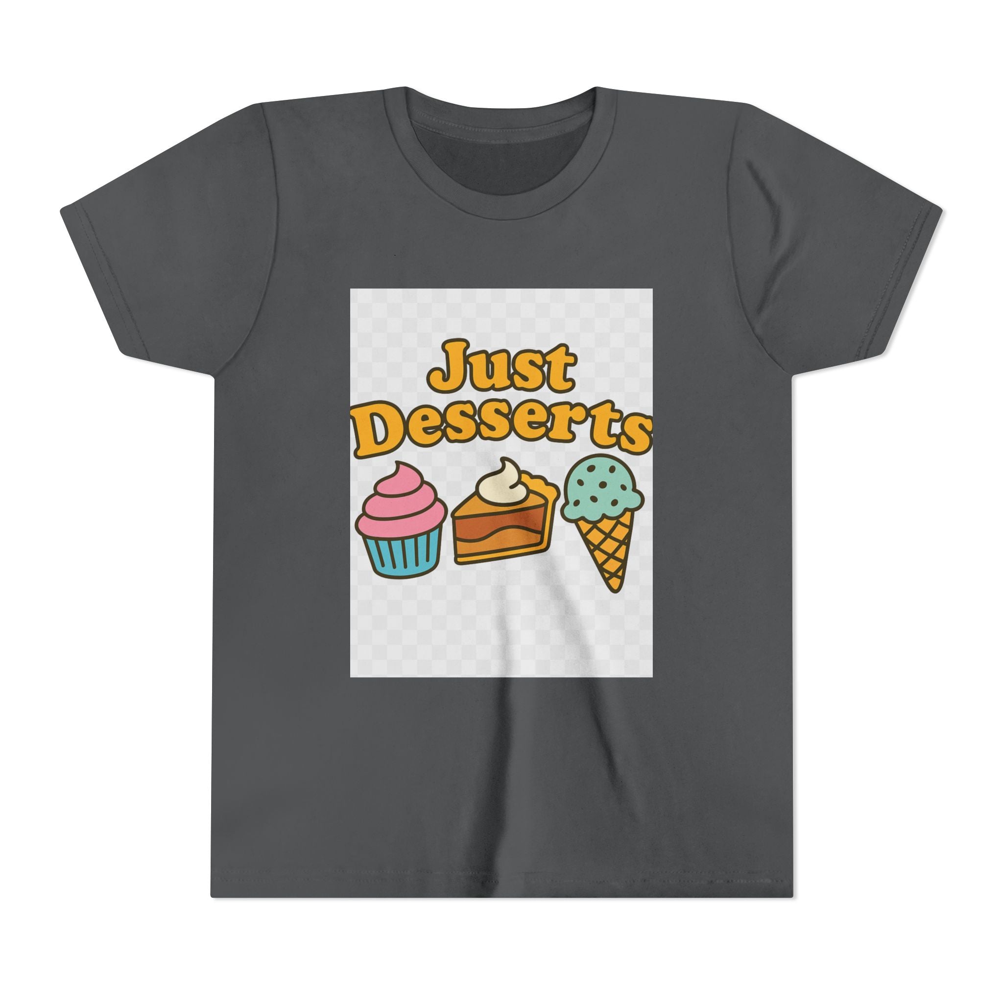 Youth Short Sleeve Tee - Just Desserts Ice Cream and Cupcake Graphic T-Shirt