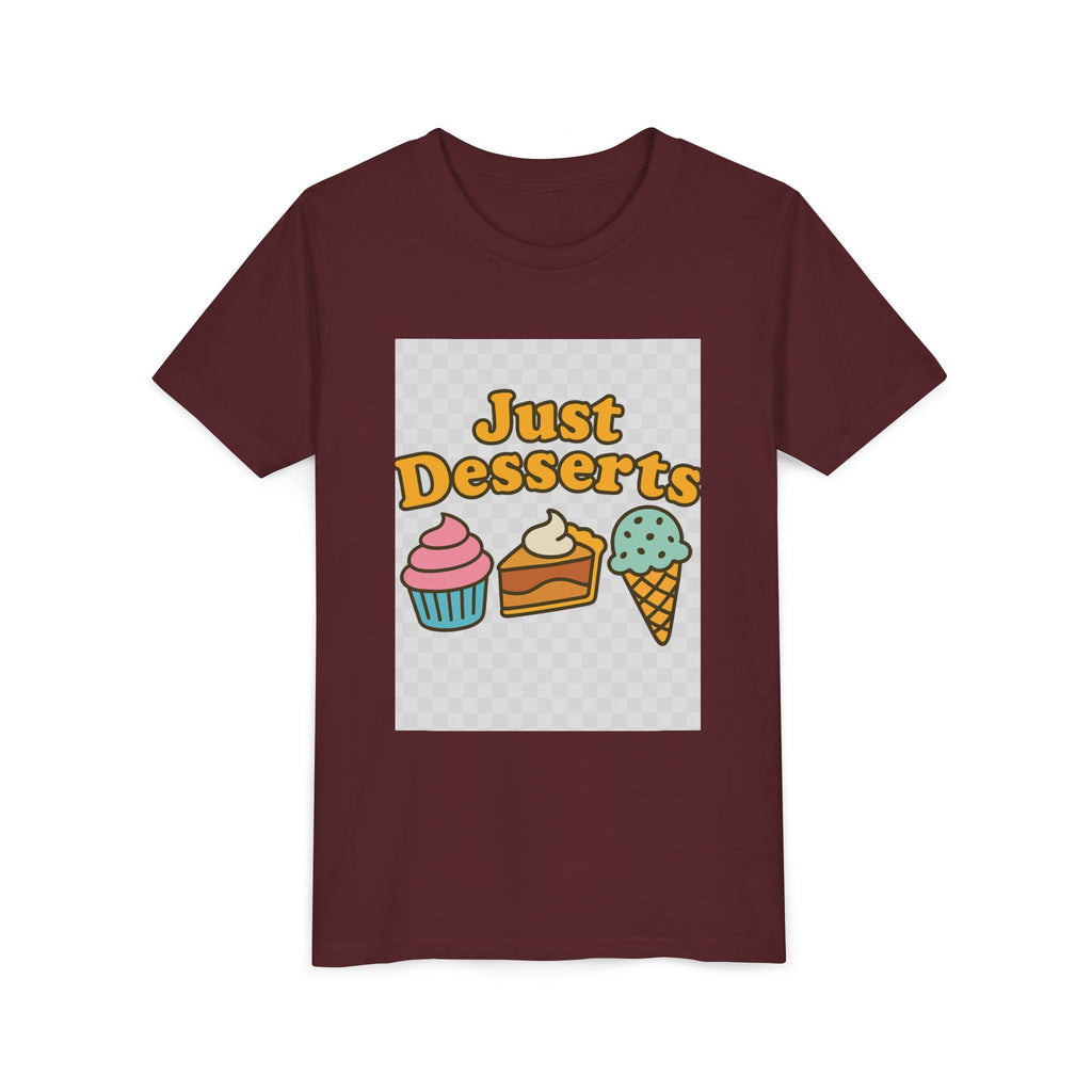 Youth Short Sleeve Tee - Just Desserts Ice Cream and Cupcake Graphic T-Shirt