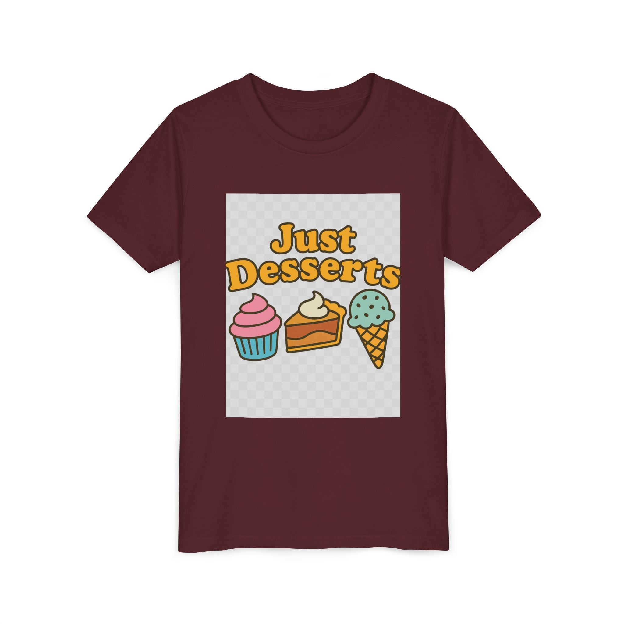 Youth Short Sleeve Tee - Just Desserts Ice Cream and Cupcake Graphic T-Shirt