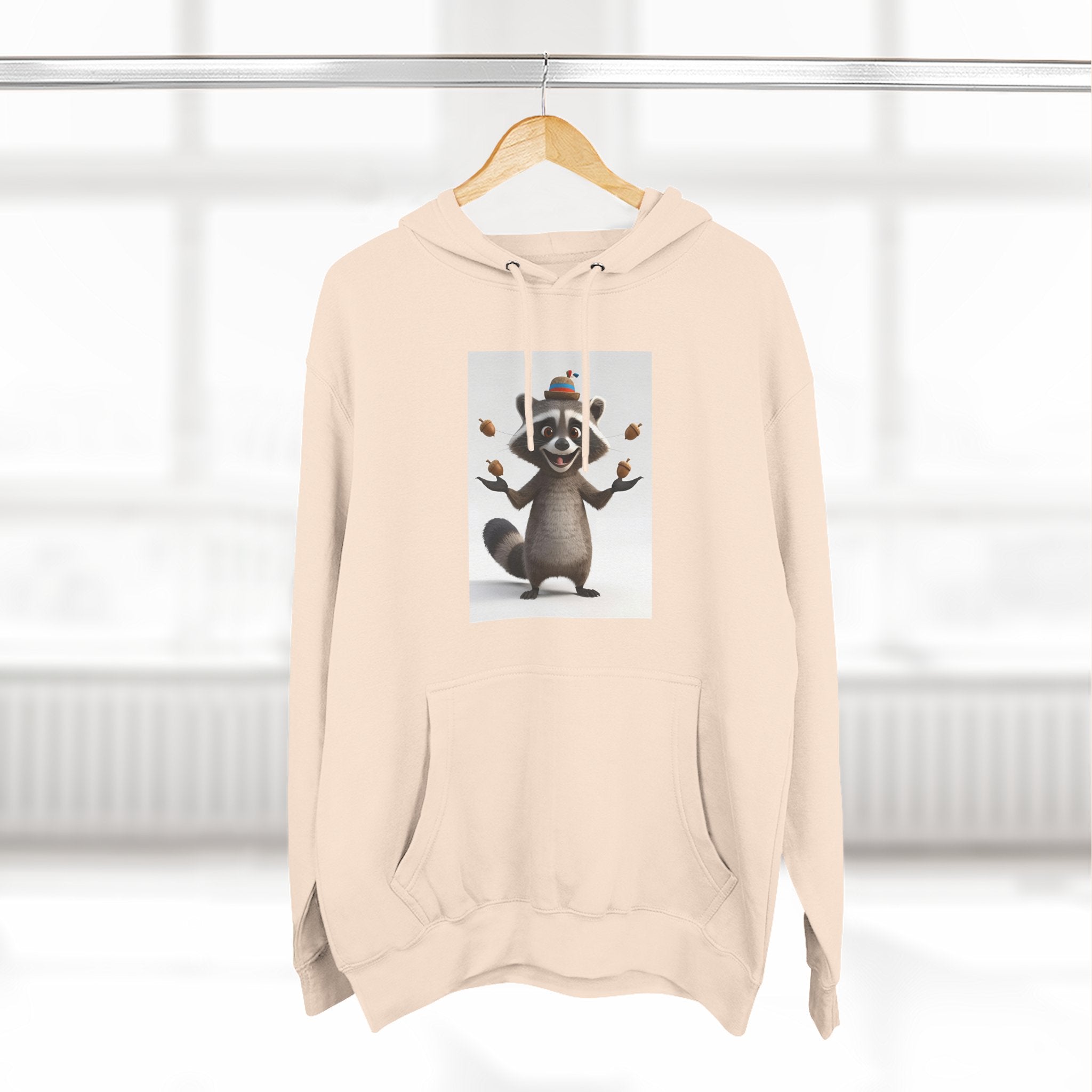 Raccoon Three-Panel Fleece Hoodie