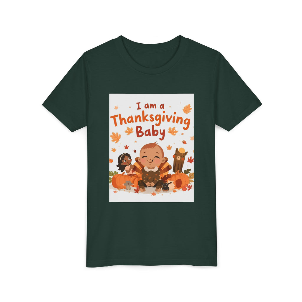 I Am A Thanksgiving Baby Youth Short Sleeve Tee